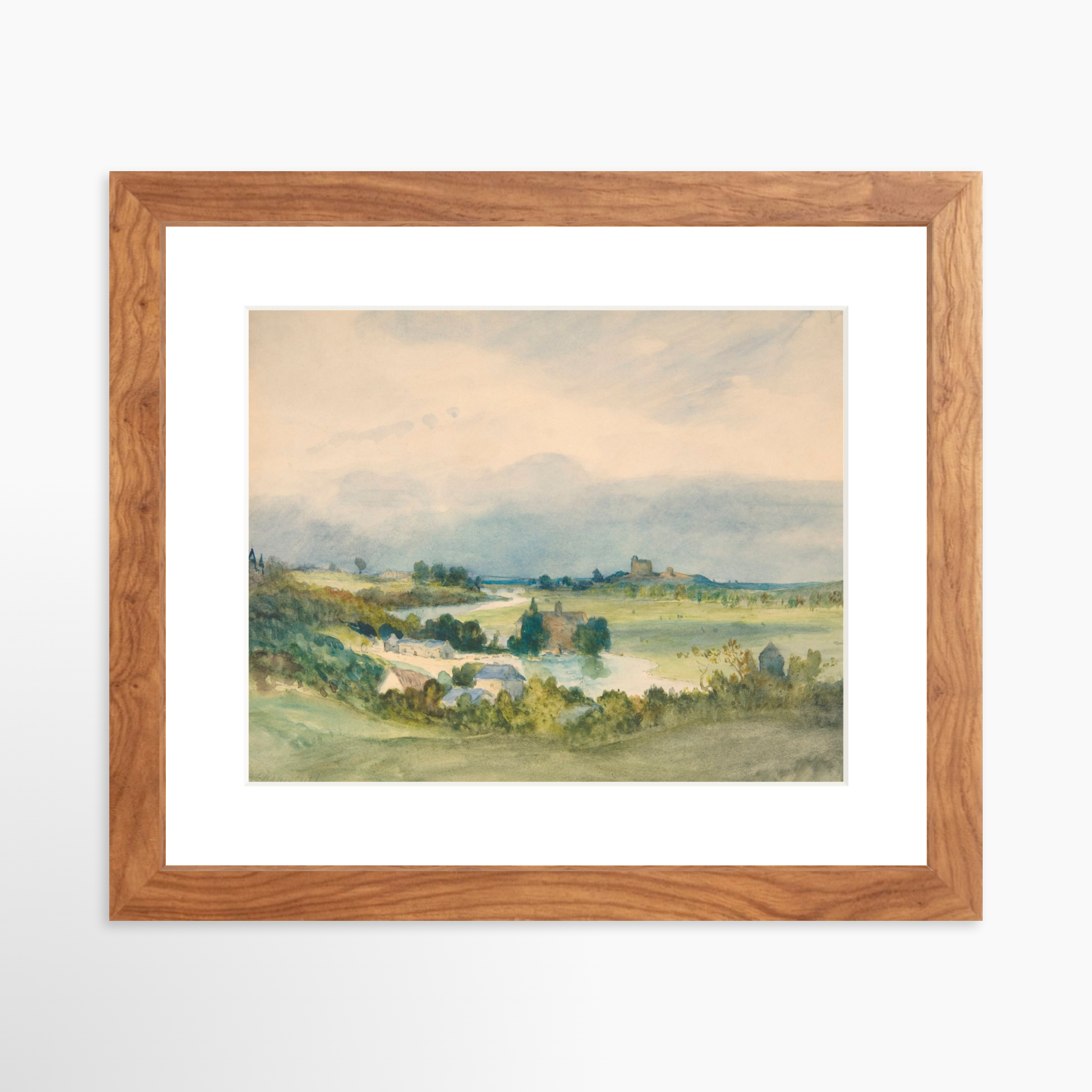 10x8 / Light Walnut Frame + White Mat