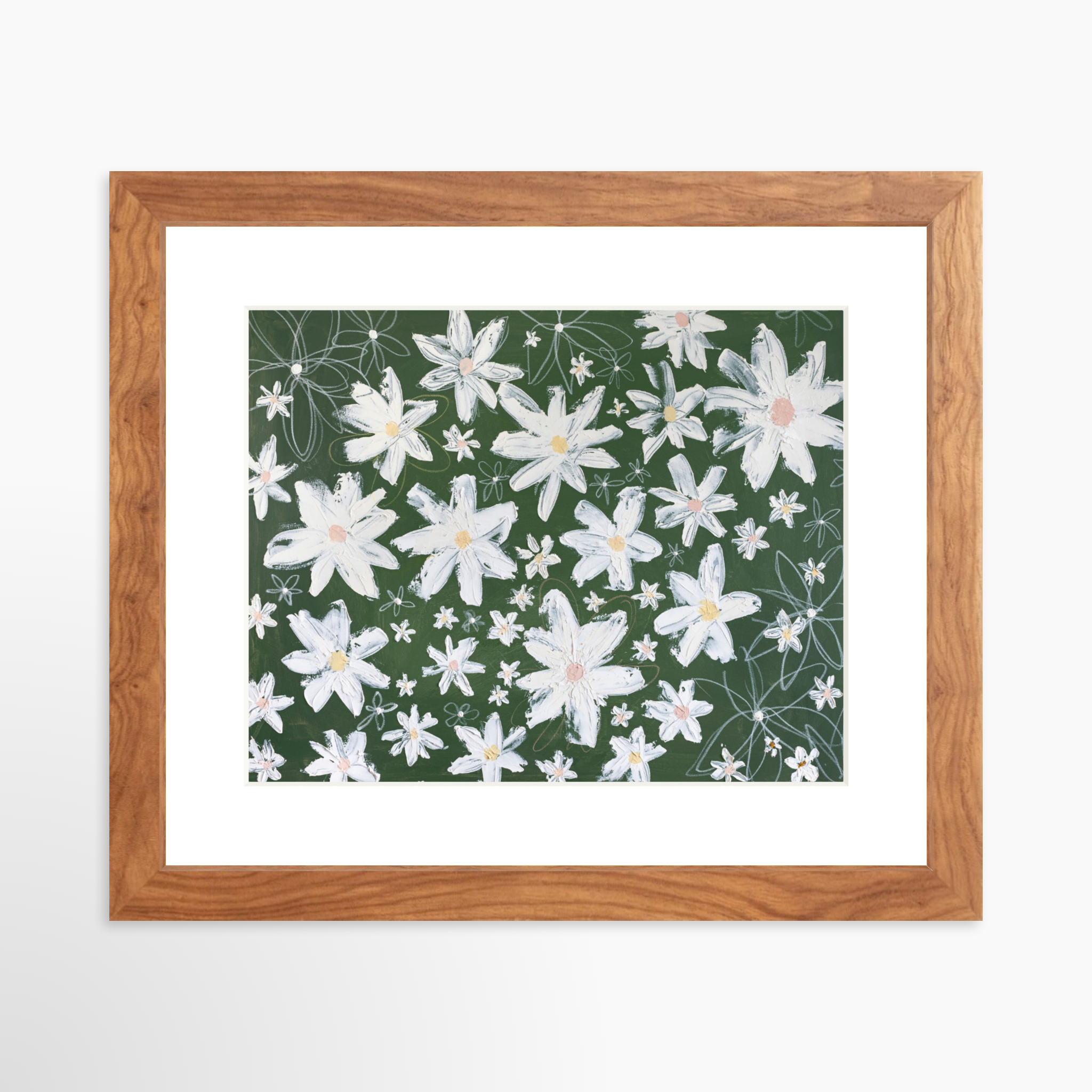 10x8 / Light Walnut Frame + White Mat