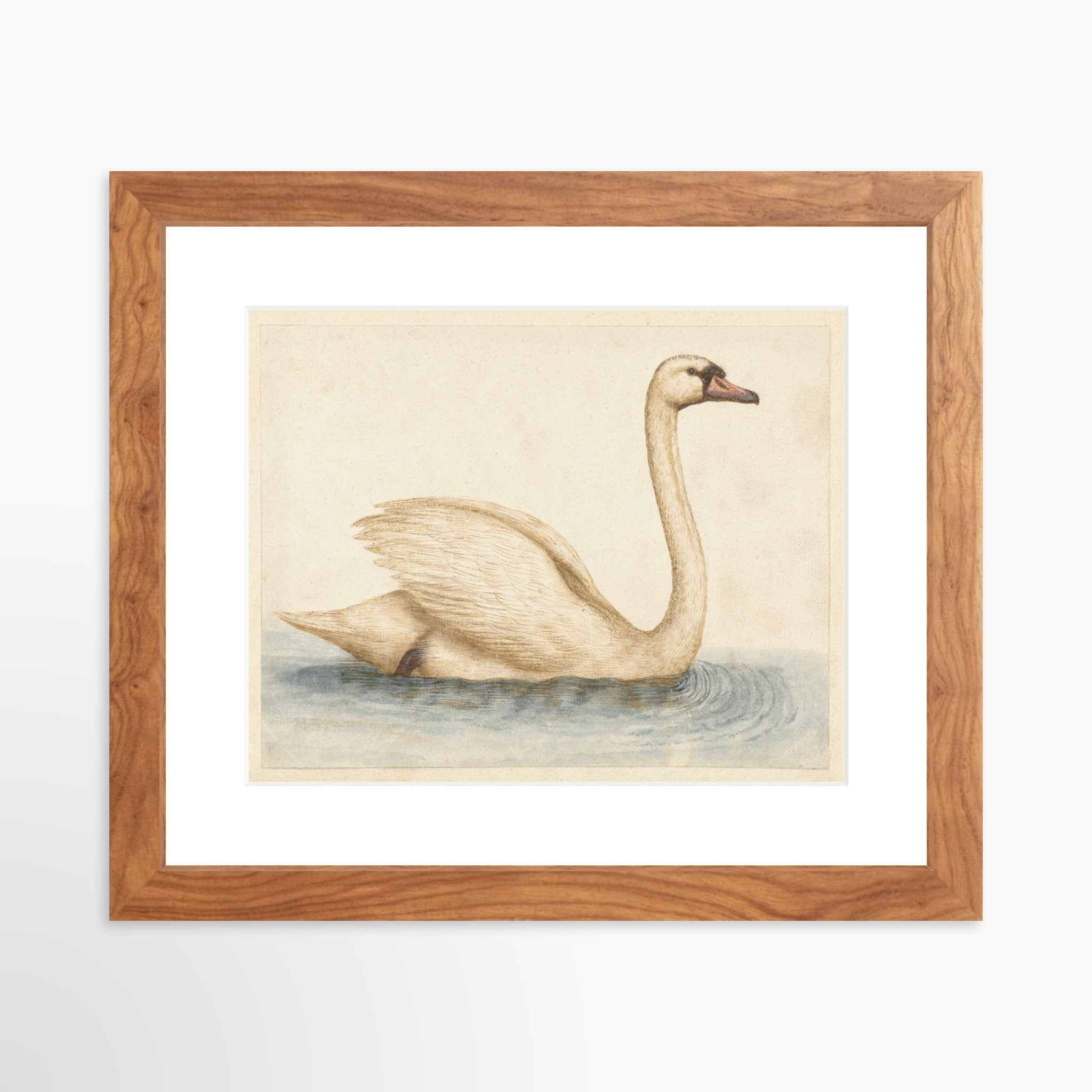 10x8 / Light Walnut Frame + White Mat