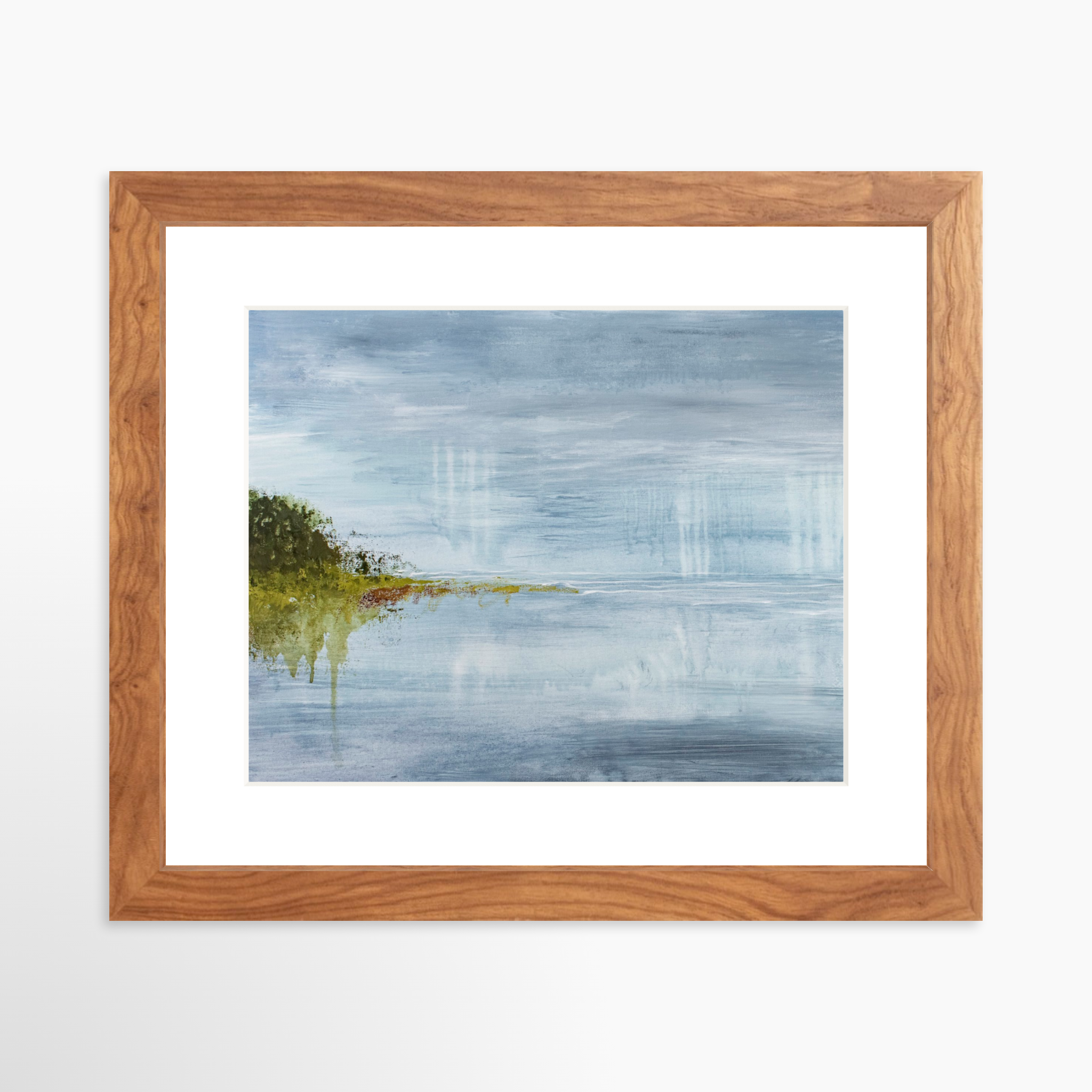 10x8 / Light Walnut Frame + White Mat