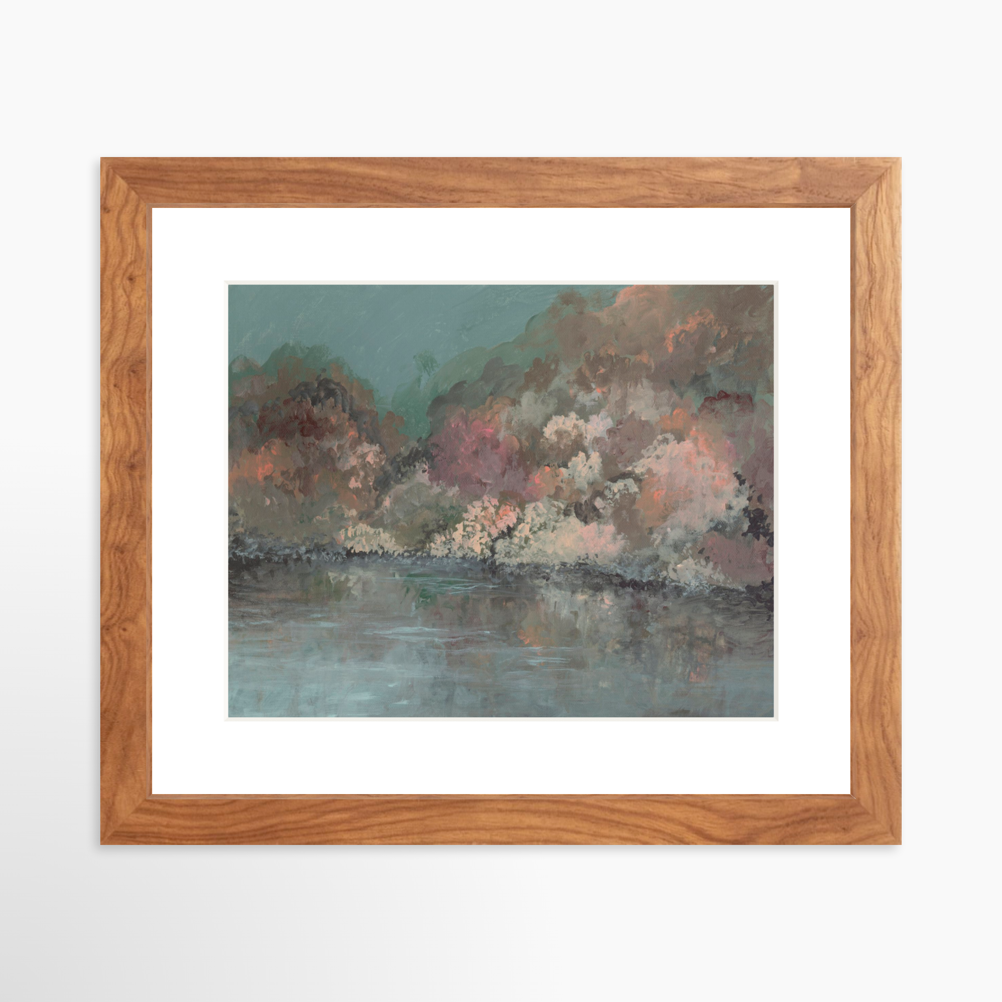10x8 / Light Walnut Frame + White Mat