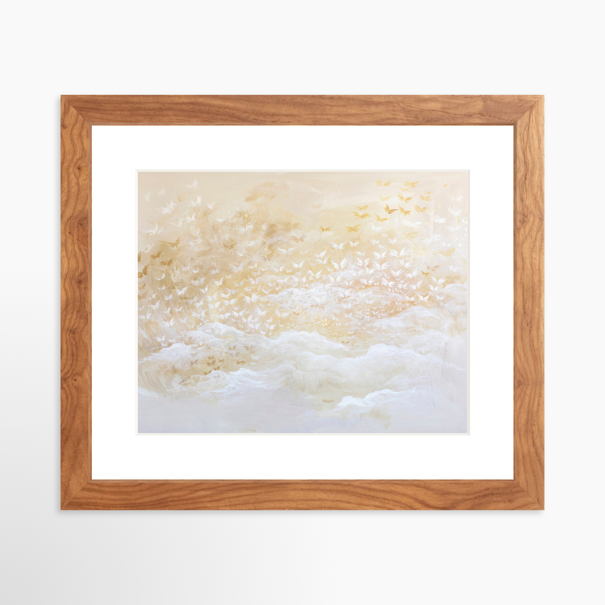 10x8 / Light Walnut Frame + White Mat