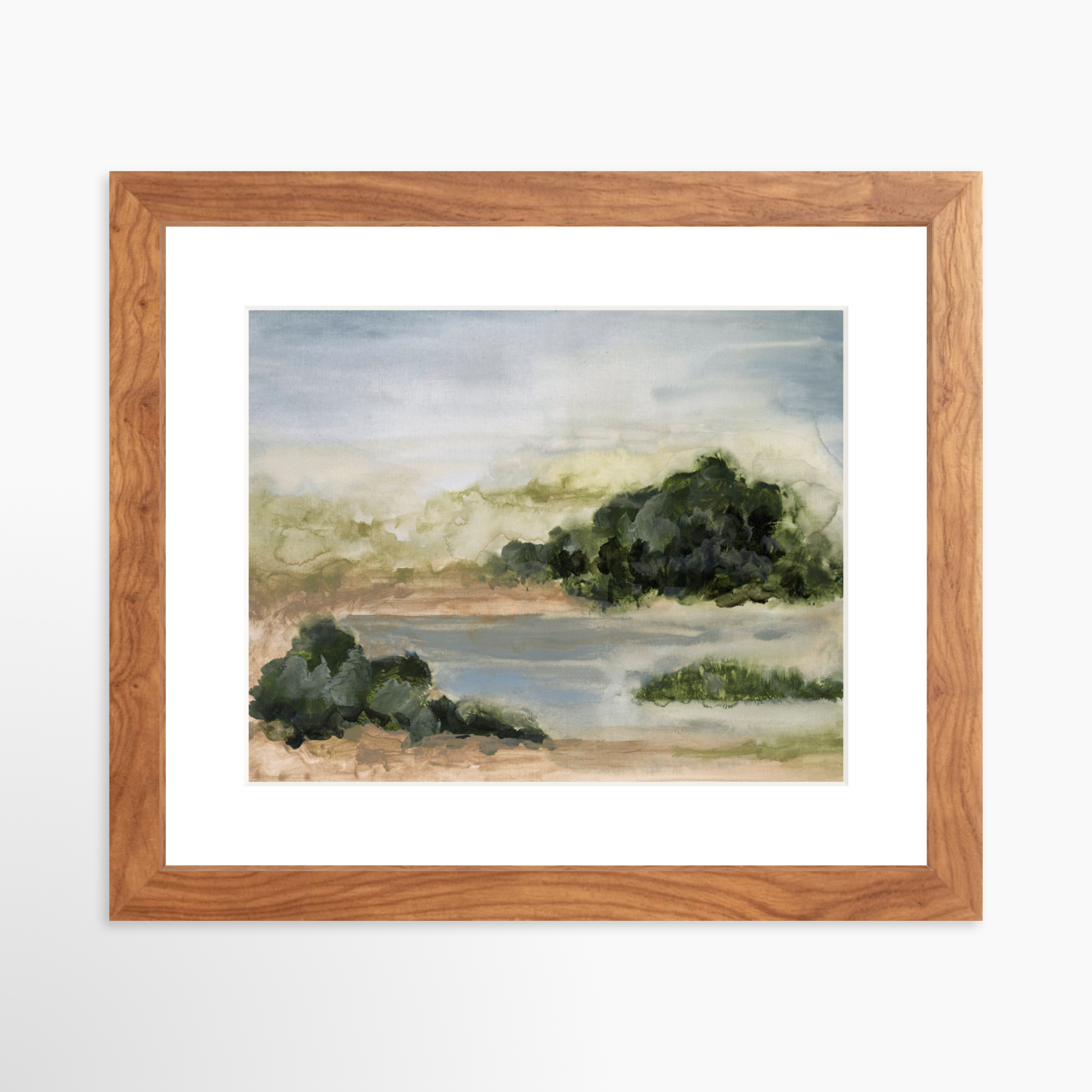 10x8 / Light Walnut Frame + White Mat