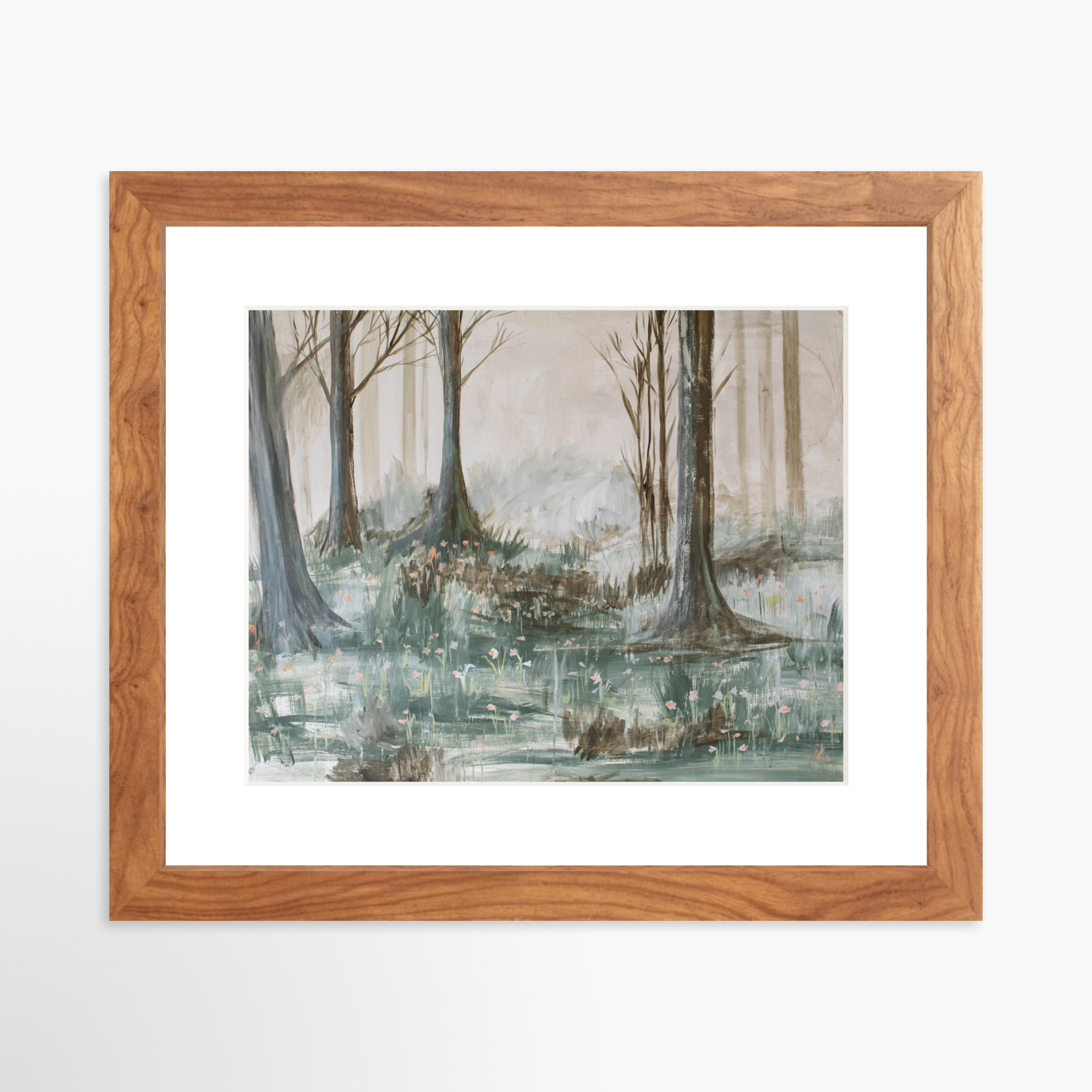 10x8 / Light Walnut Frame + White Mat