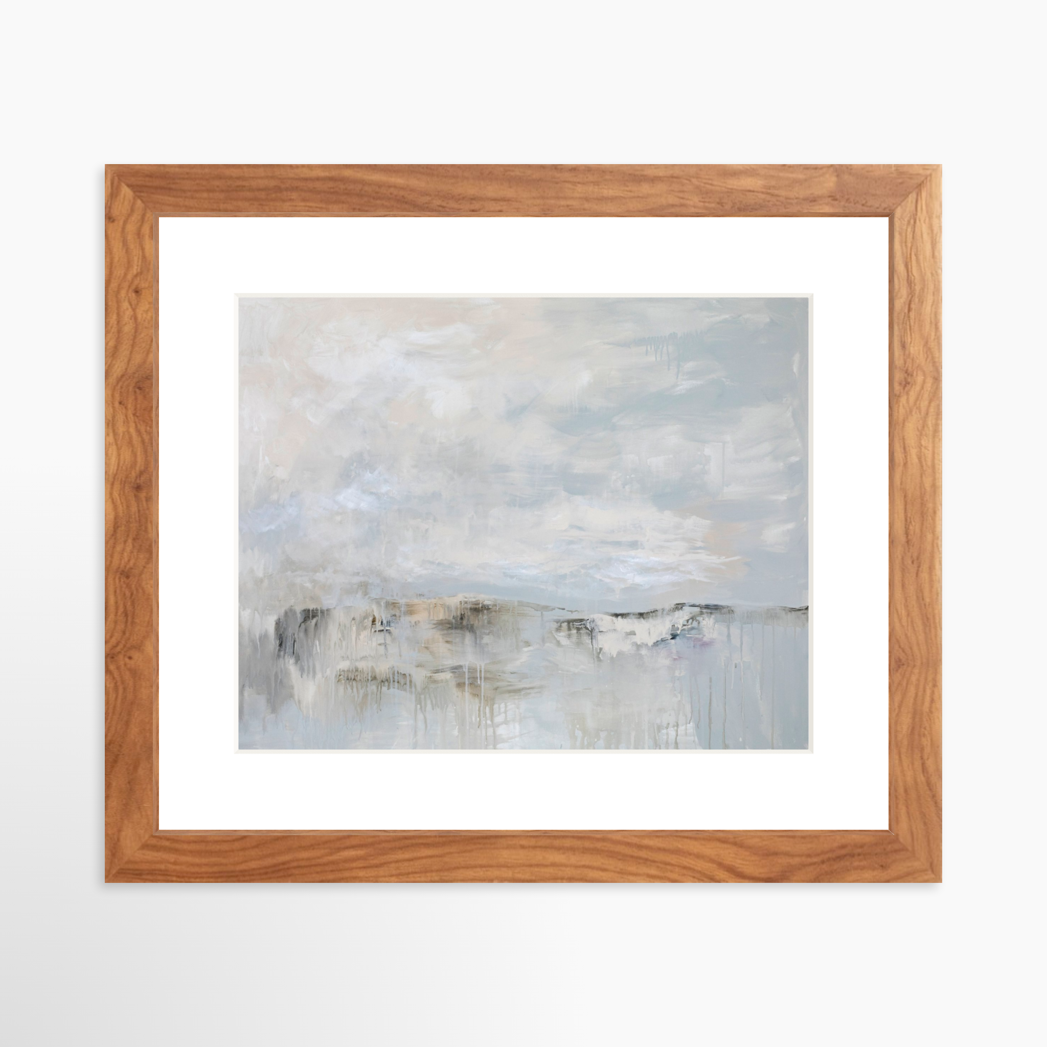 10x8 / Light Walnut Frame + White Mat