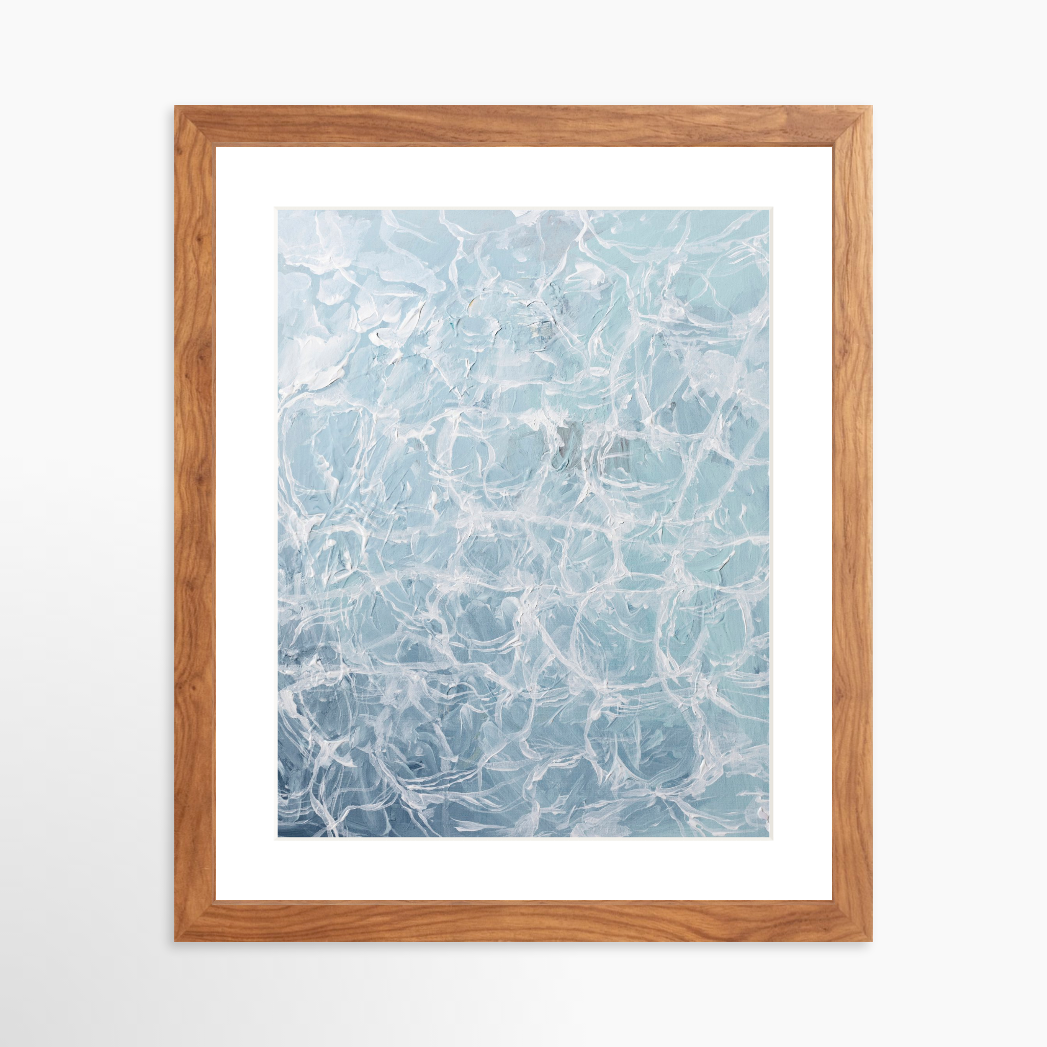 11x14 / Light Walnut Frame + White Mat