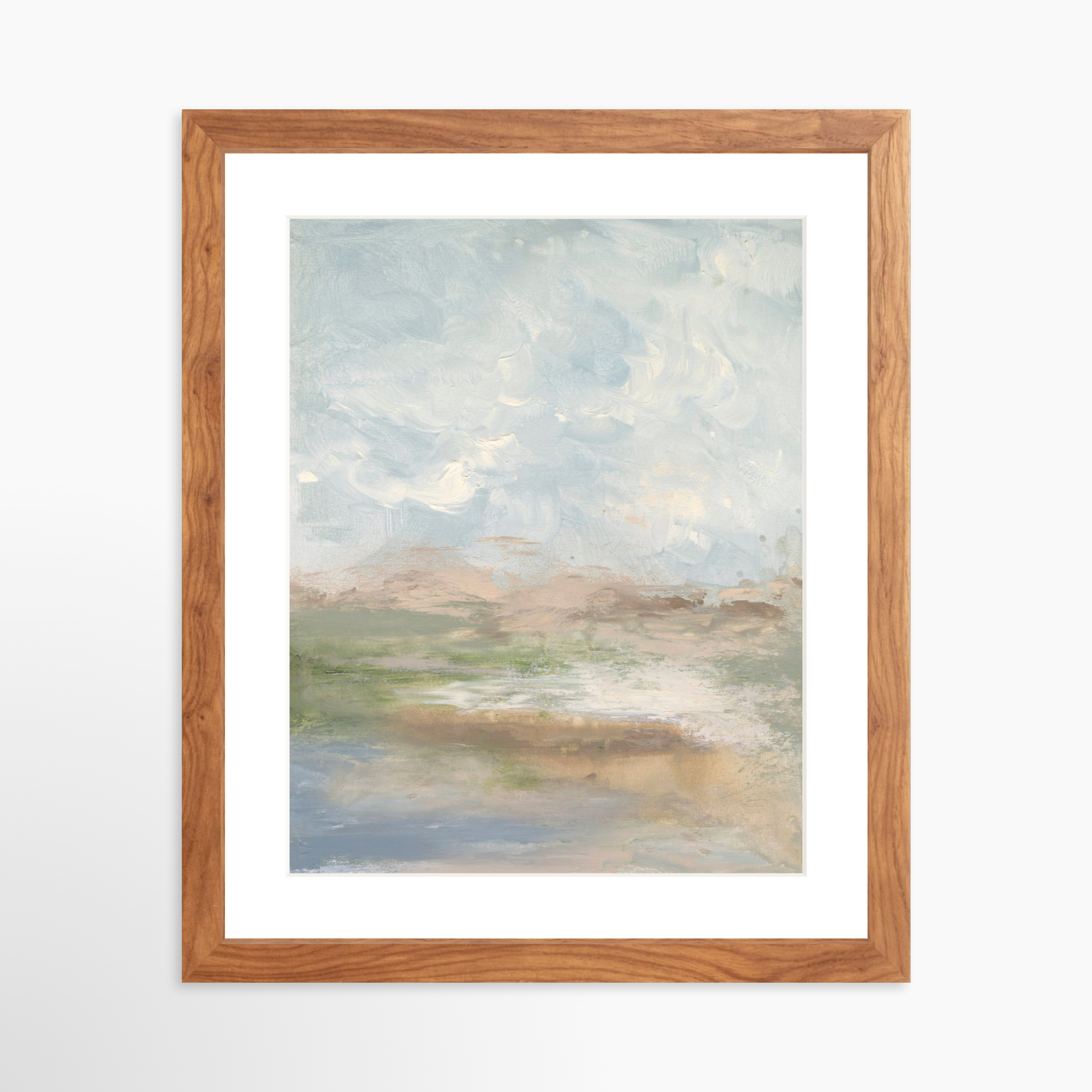 11x14 / Light Walnut Frame + White Mat