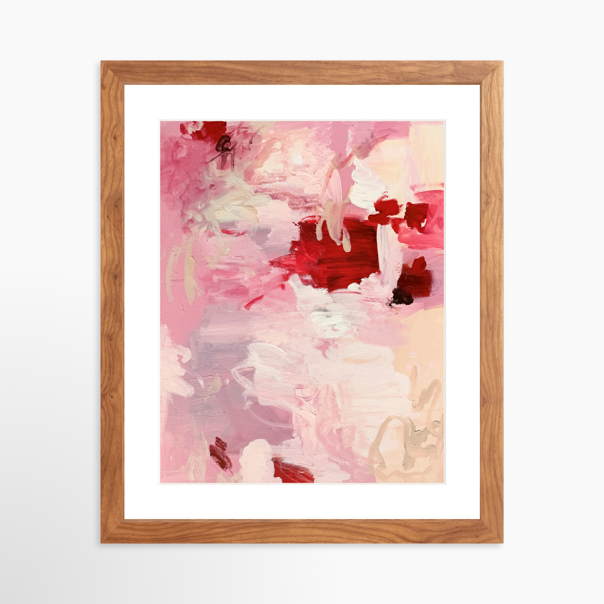 11x14 / Light Walnut Frame + White Mat