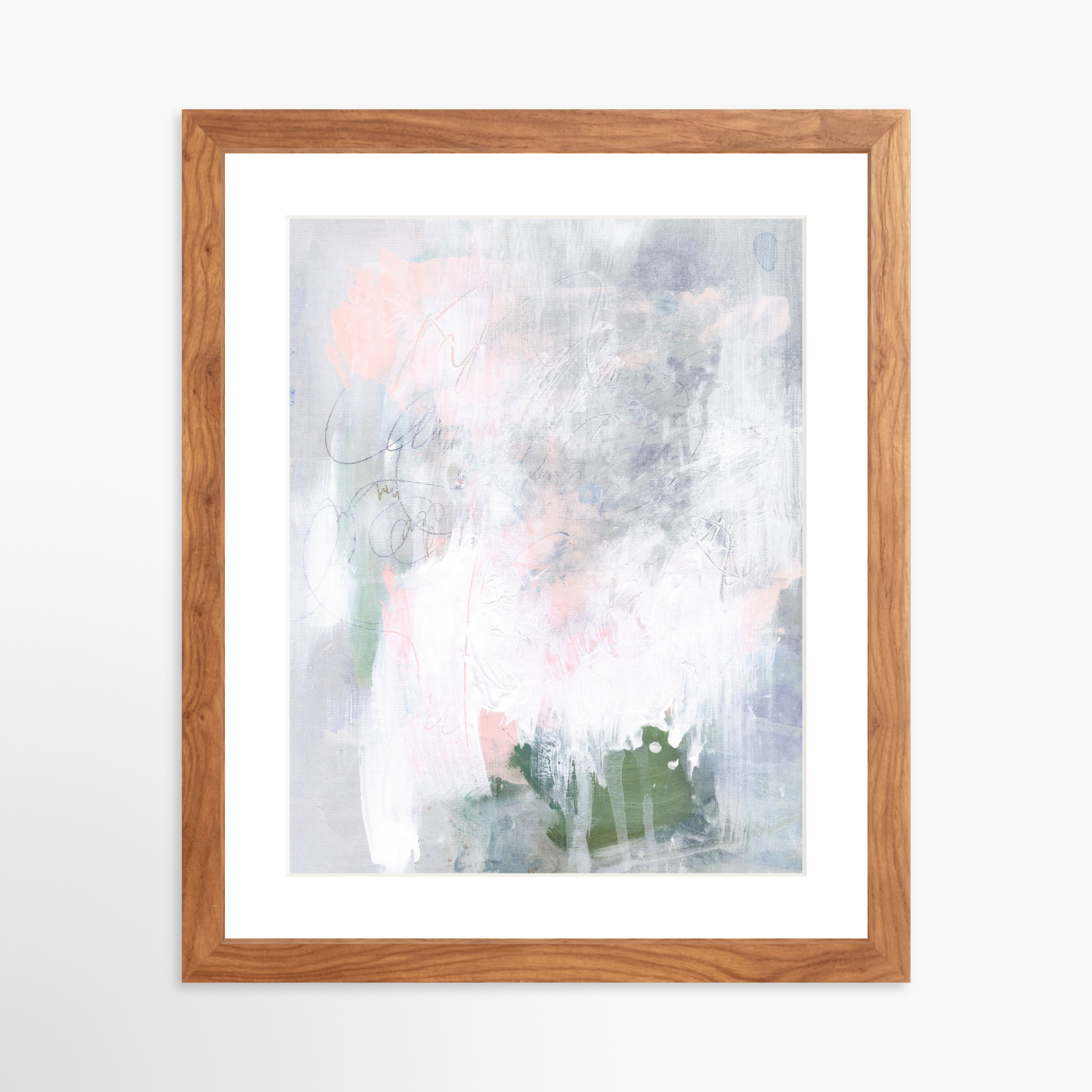 11x14 / Light Walnut Frame + White Mat