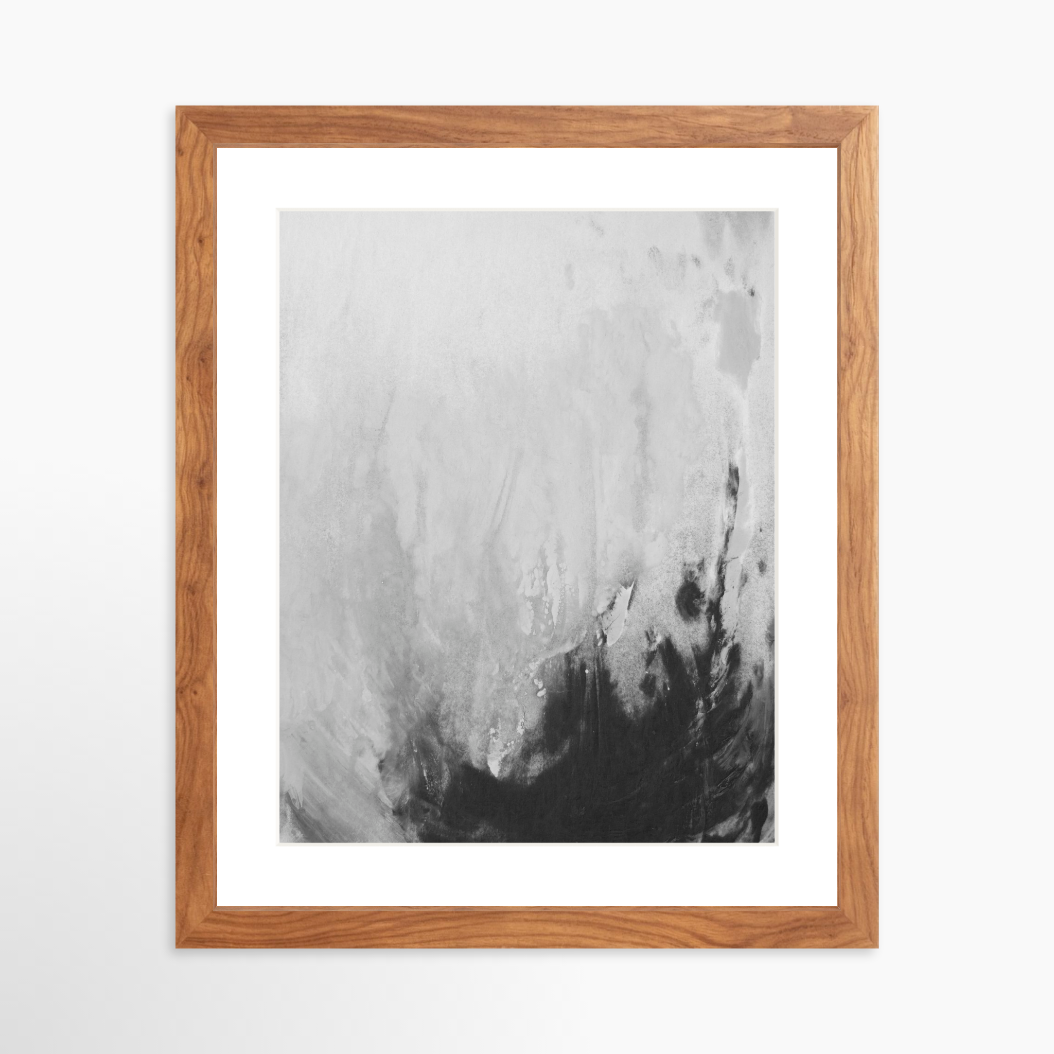 11x14 / Light Walnut Frame + White Mat