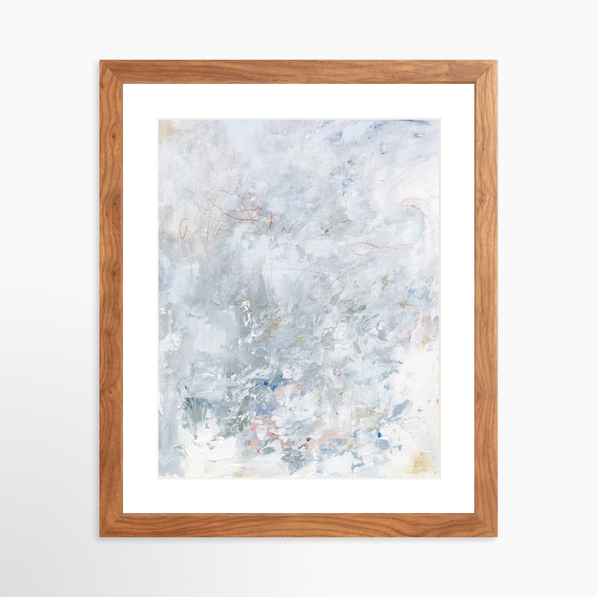 11x14 / Light Walnut Frame + White Mat