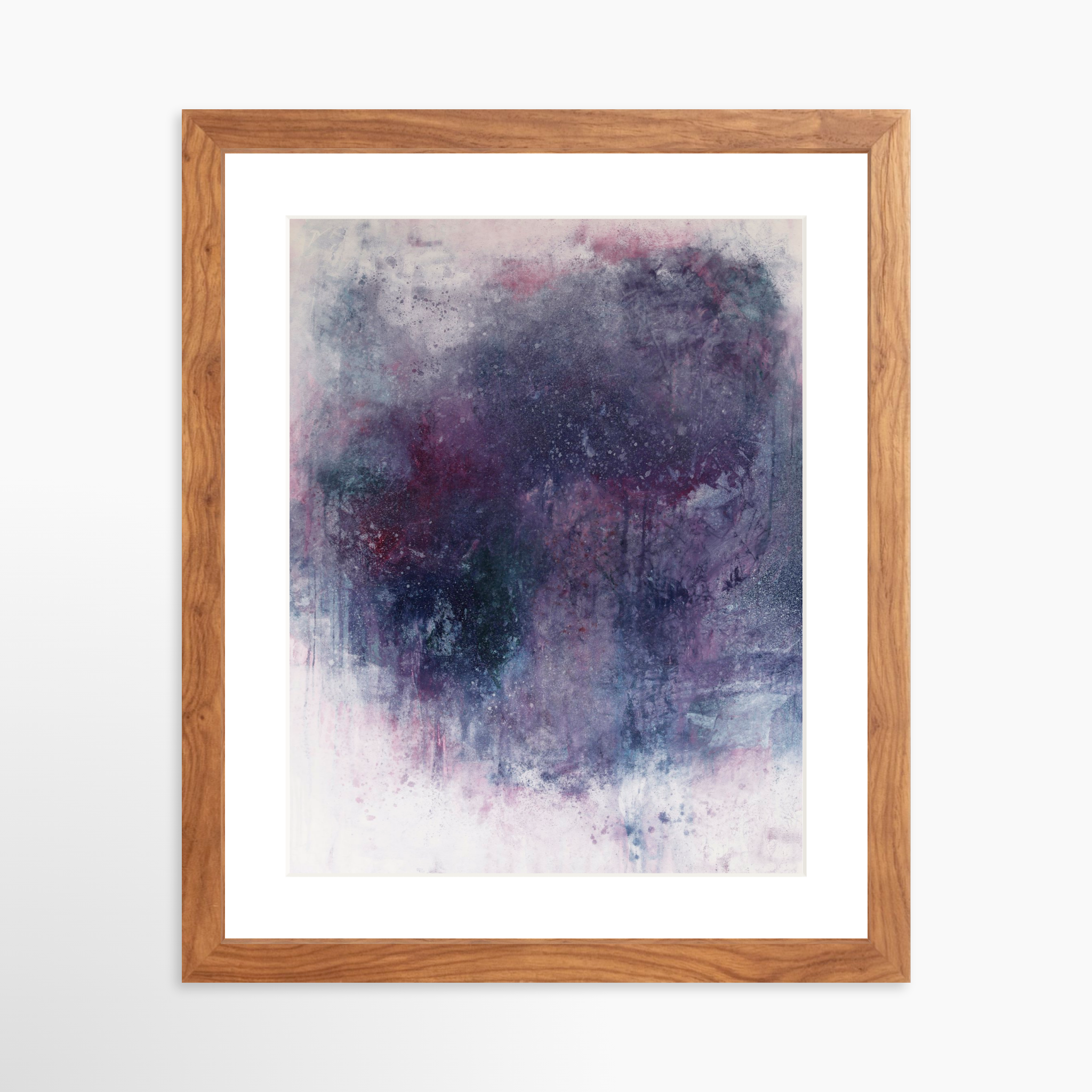 11x14 / Light Walnut Frame + White Mat