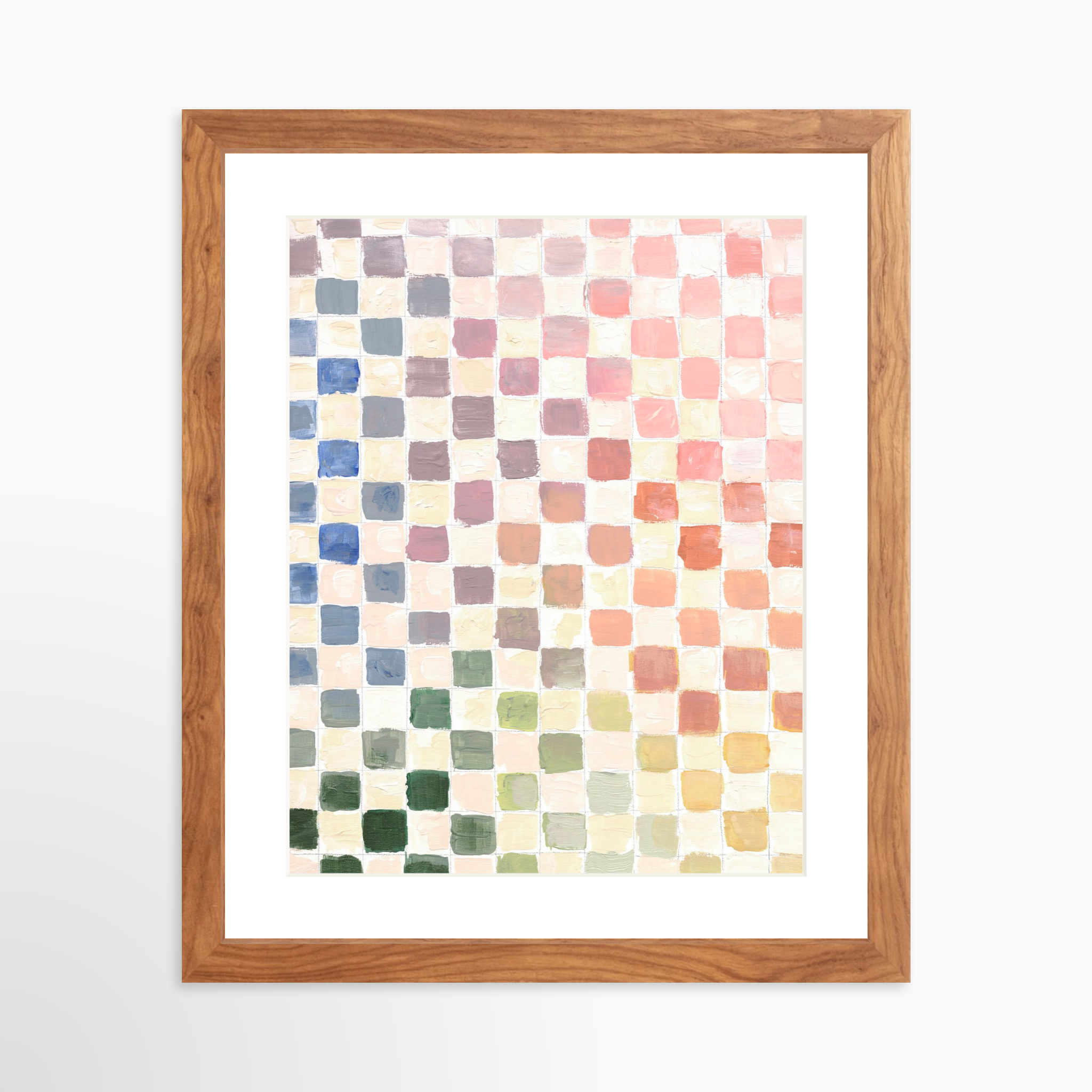 11x14 / Light Walnut Frame + White Mat