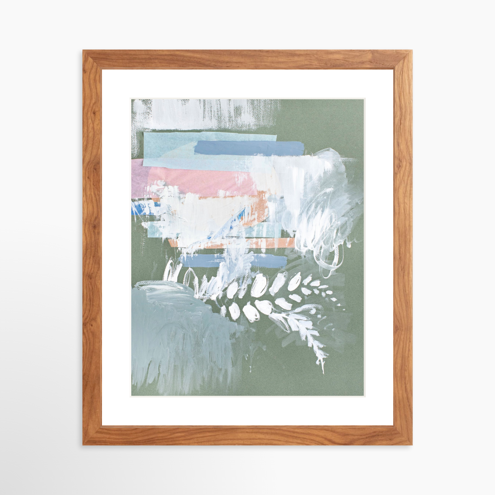 11x14 / Light Walnut Frame + White Mat