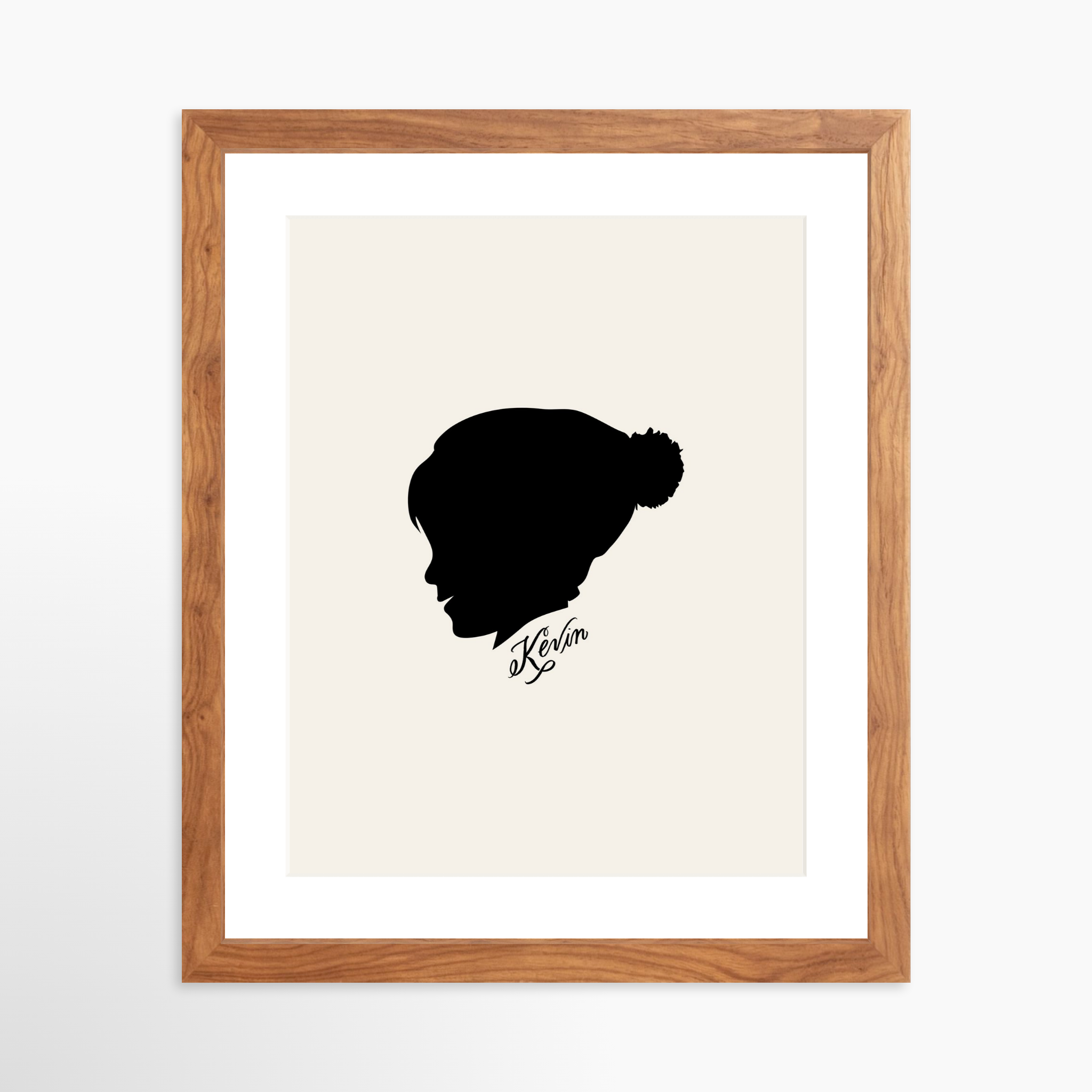11x14 / Light Walnut Frame + White Mat