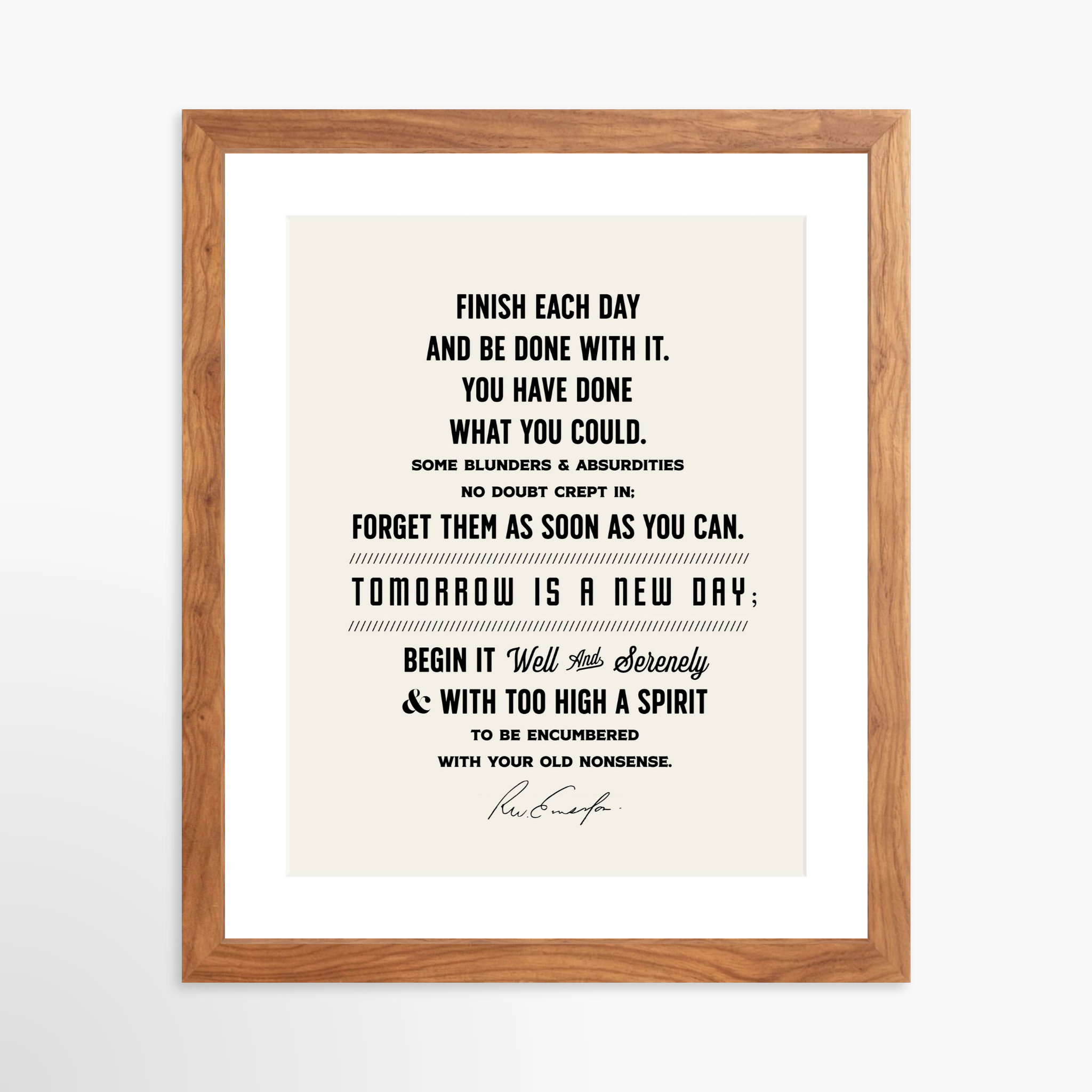 11x14 / Light Walnut Frame + White Mat