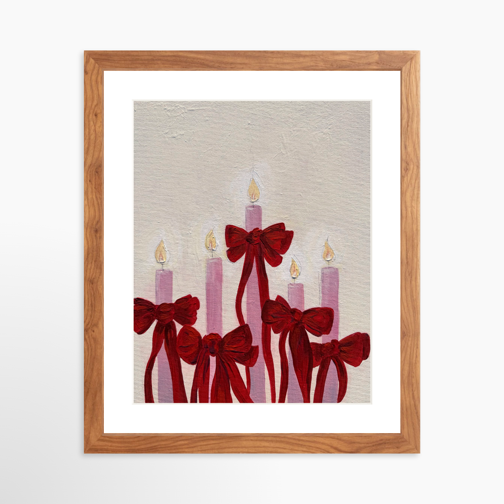 11x14 / Light Walnut Frame + White Mat