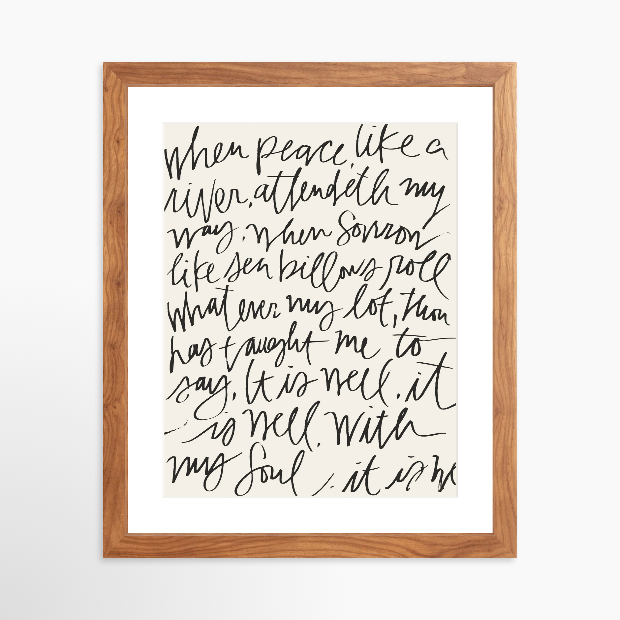 11x14 / Light Walnut Frame + White Mat