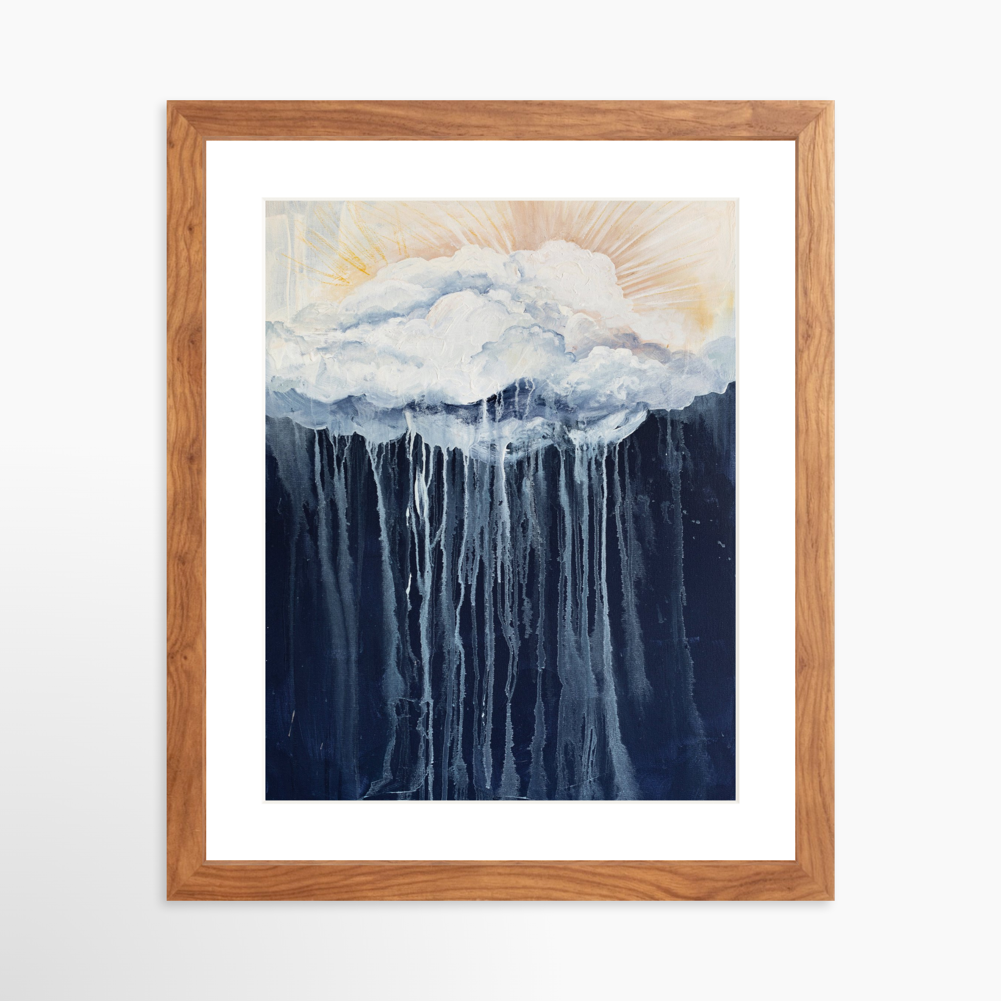 11x14 / Light Walnut Frame + White Mat