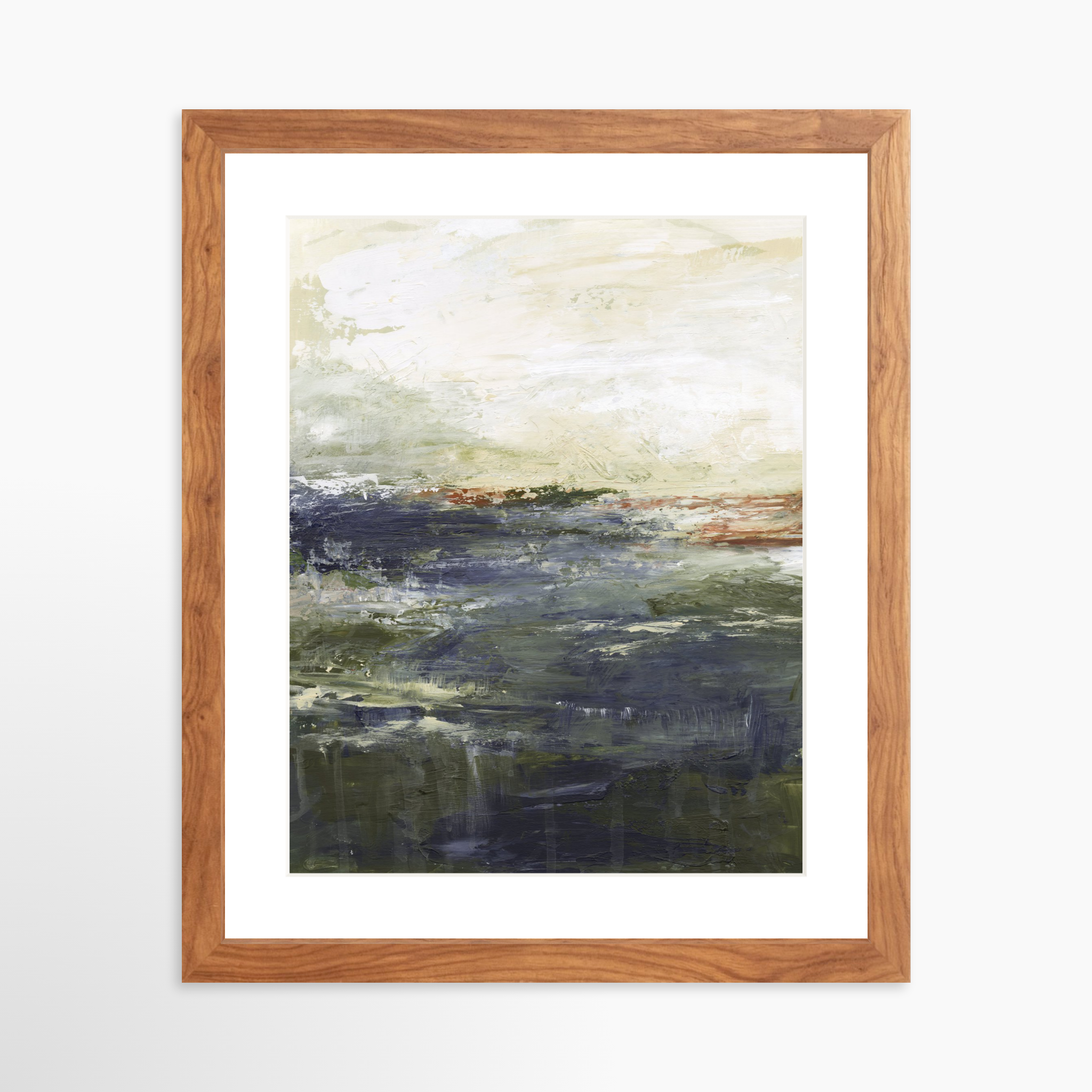 11x14 / Light Walnut Frame + White Mat
