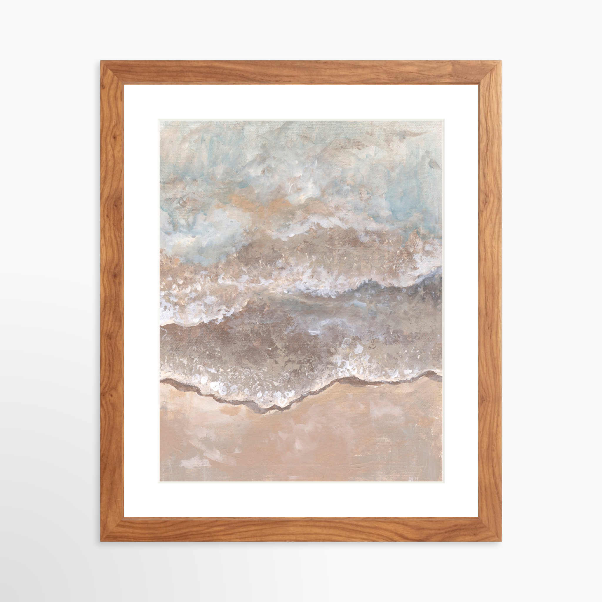 11x14 / Light Walnut Frame + White Mat