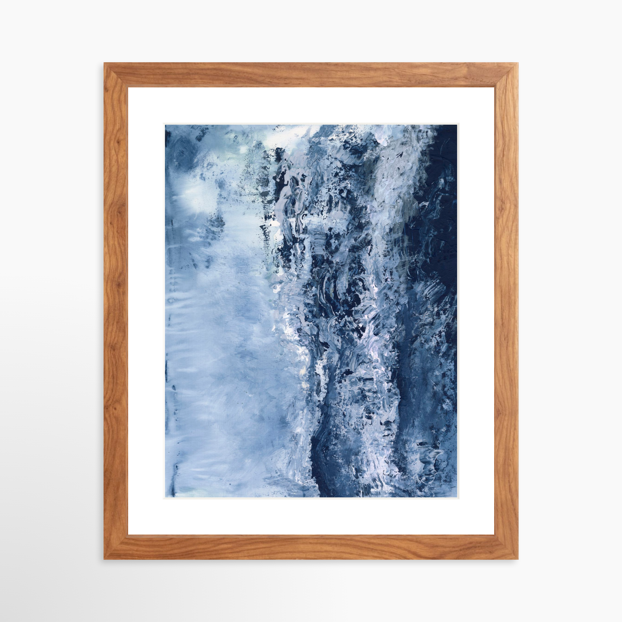 11x14 / Light Walnut Frame + White Mat