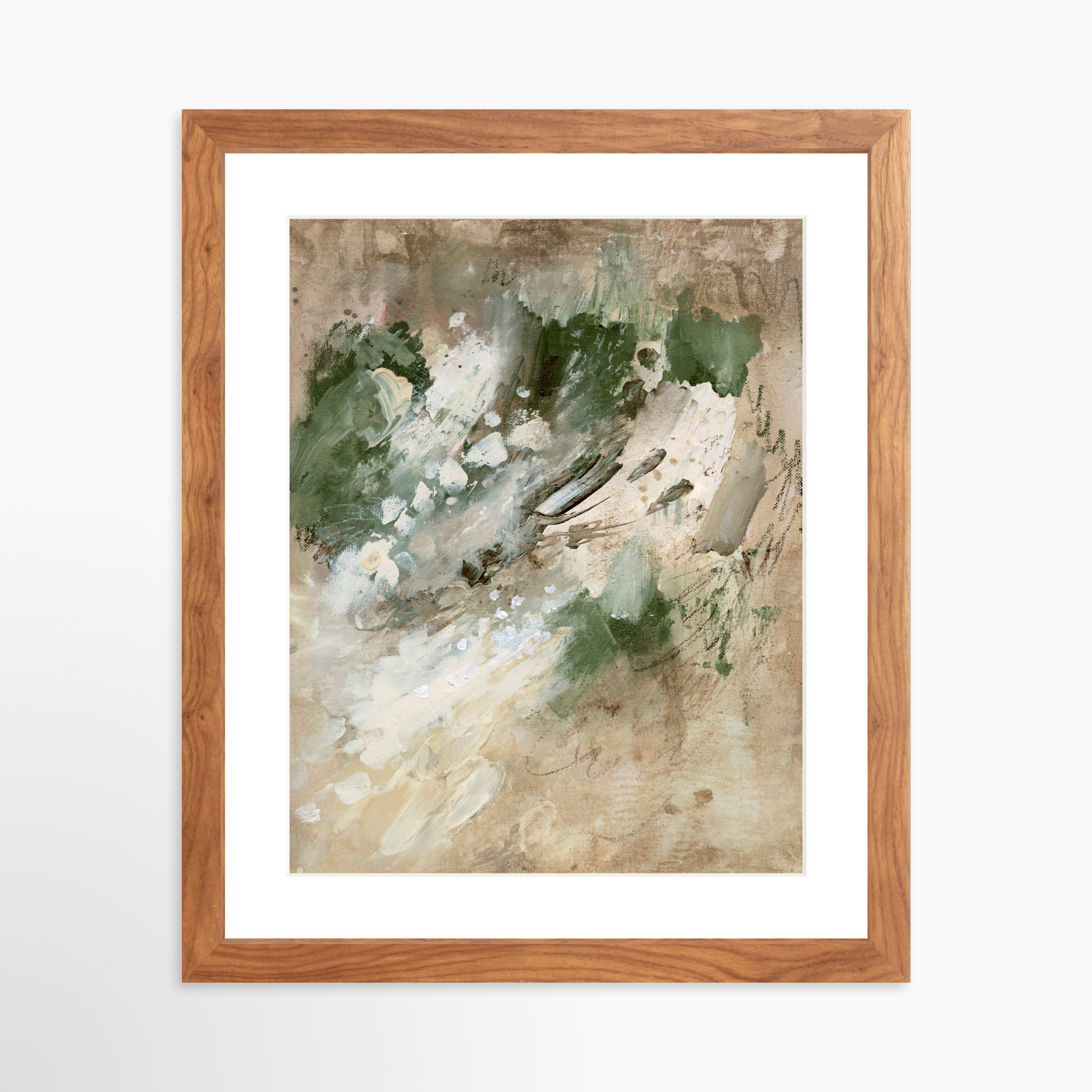 11x14 / Light Walnut Frame + White Mat