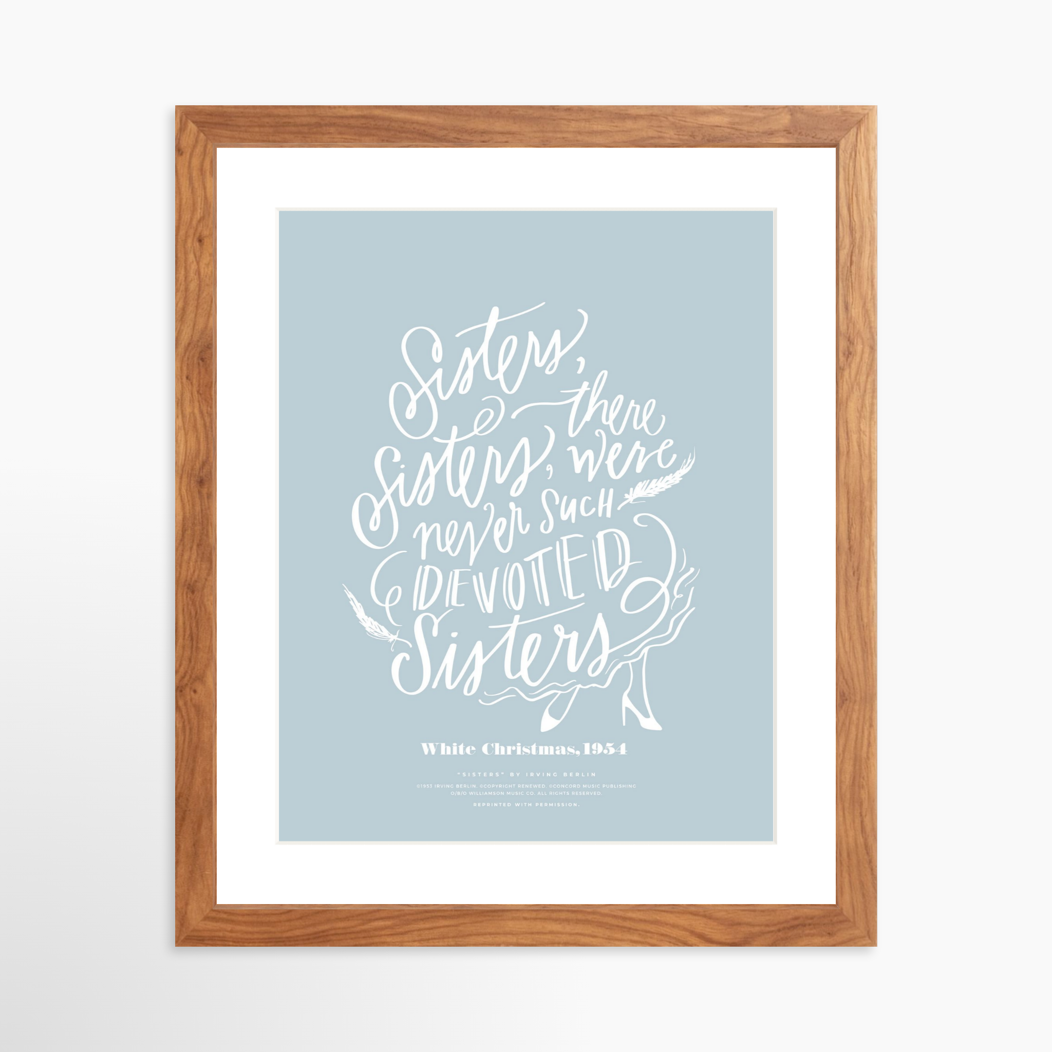 11x14 / Light Walnut Frame + White Mat