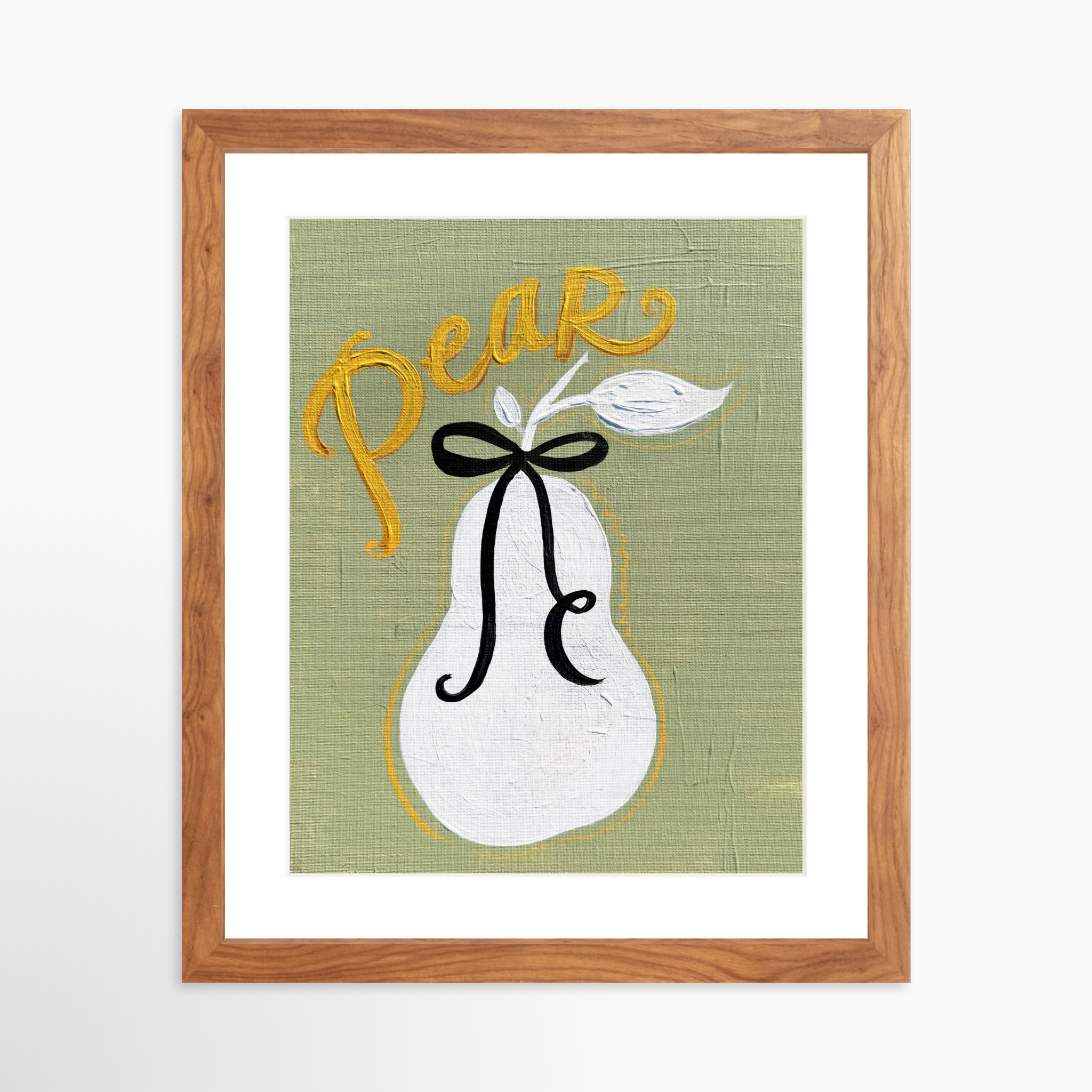 11x14 / Light Walnut Frame + White Mat