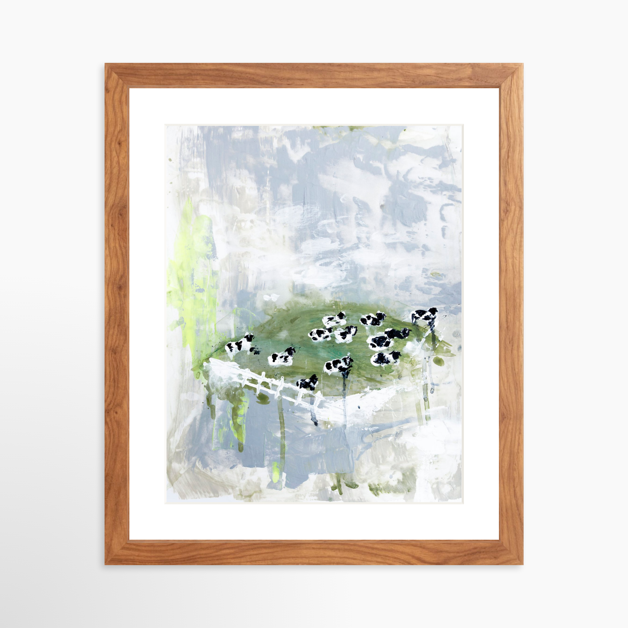 11x14 / Light Walnut Frame + White Mat