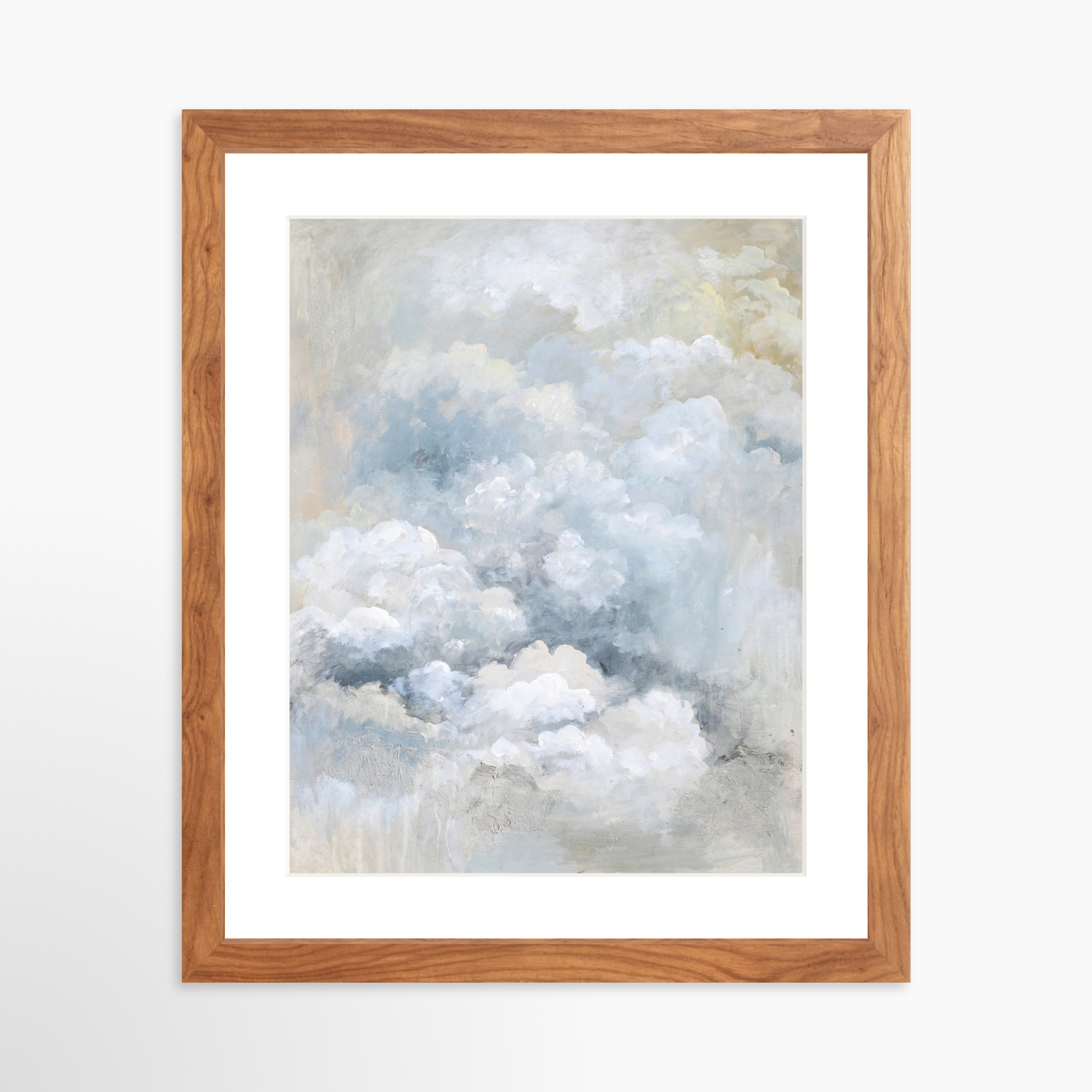 11x14 / Light Walnut Frame + White Mat