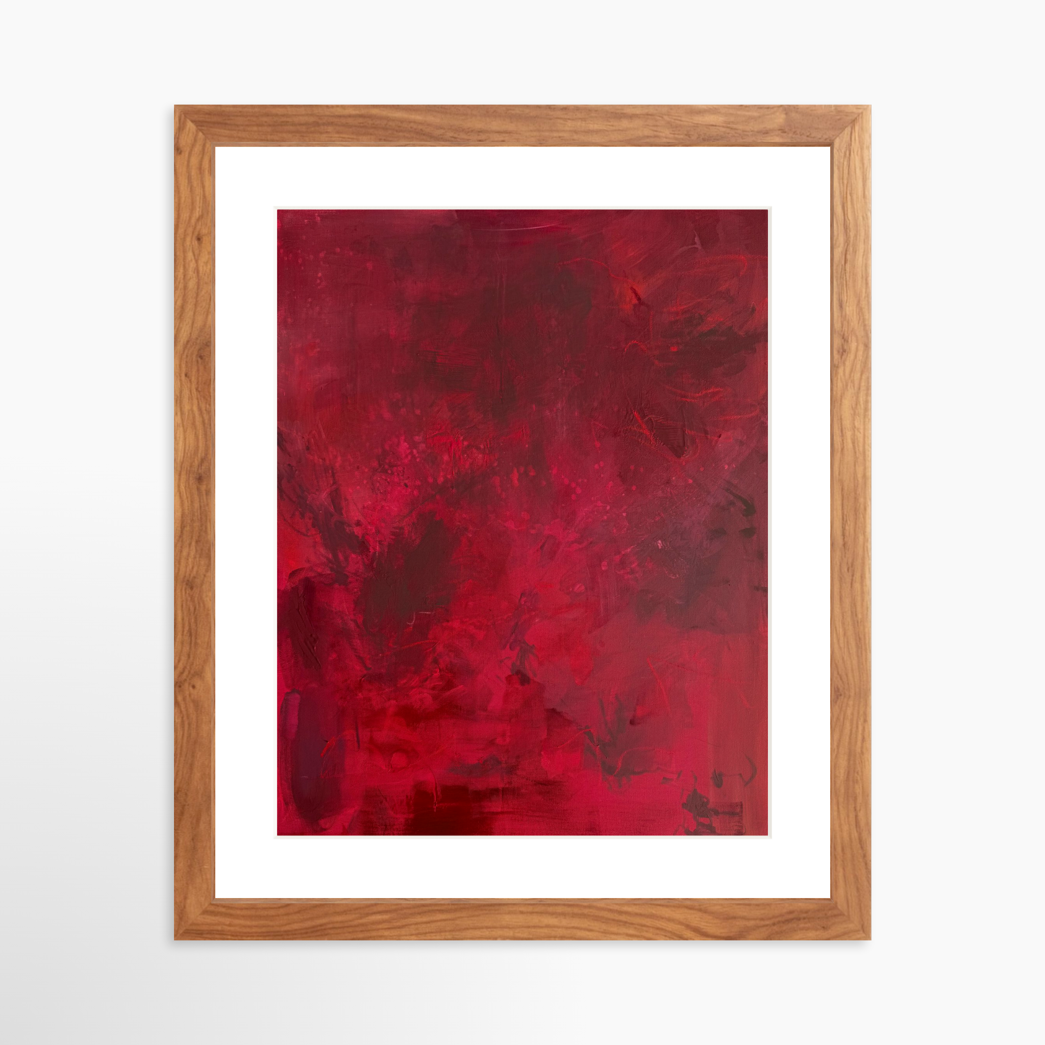 11x14 / Light Walnut Frame + White Mat