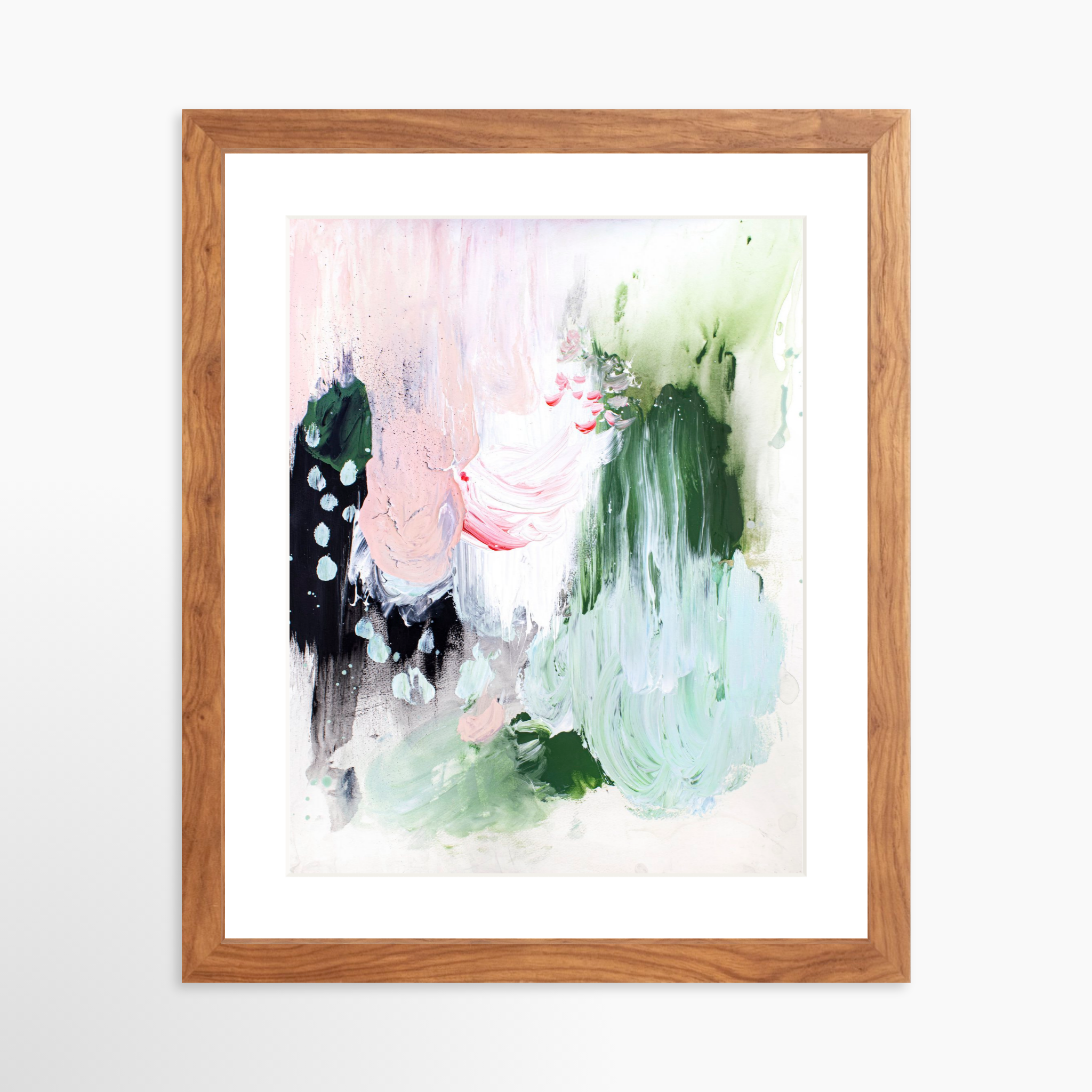 11x14 / Light Walnut Frame + White Mat