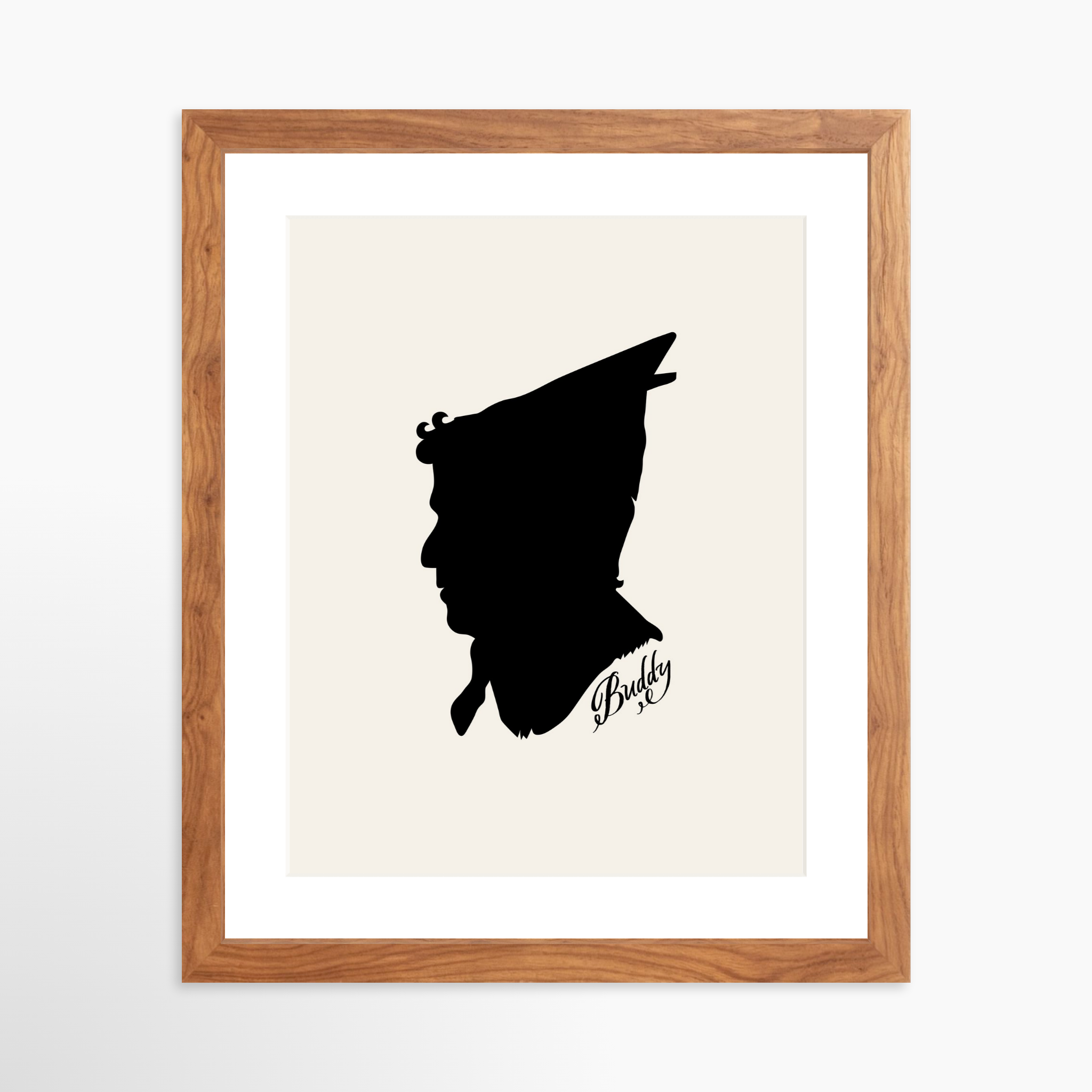 11x14 / Light Walnut Frame + White Mat