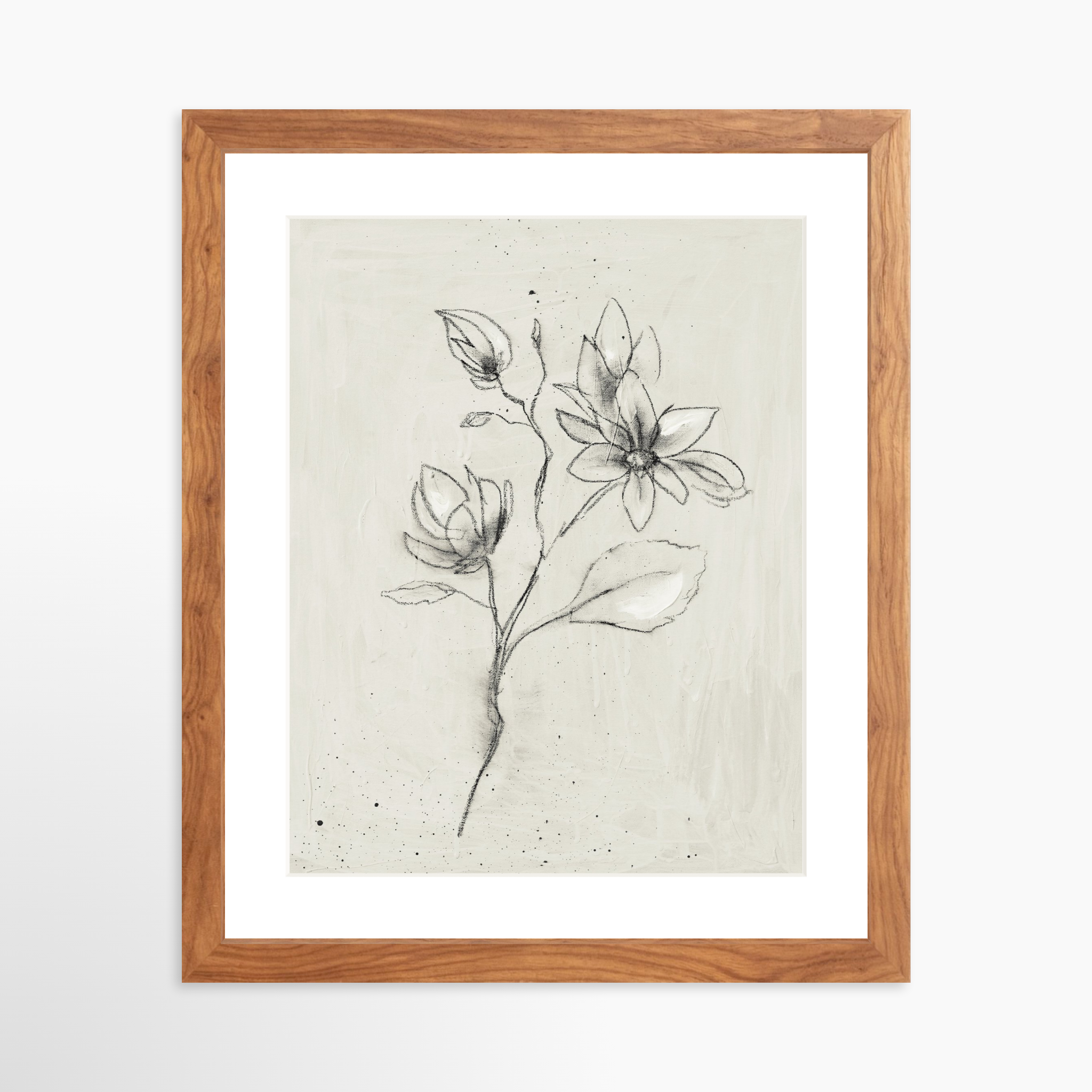 11x14 / Light Walnut Frame + White Mat