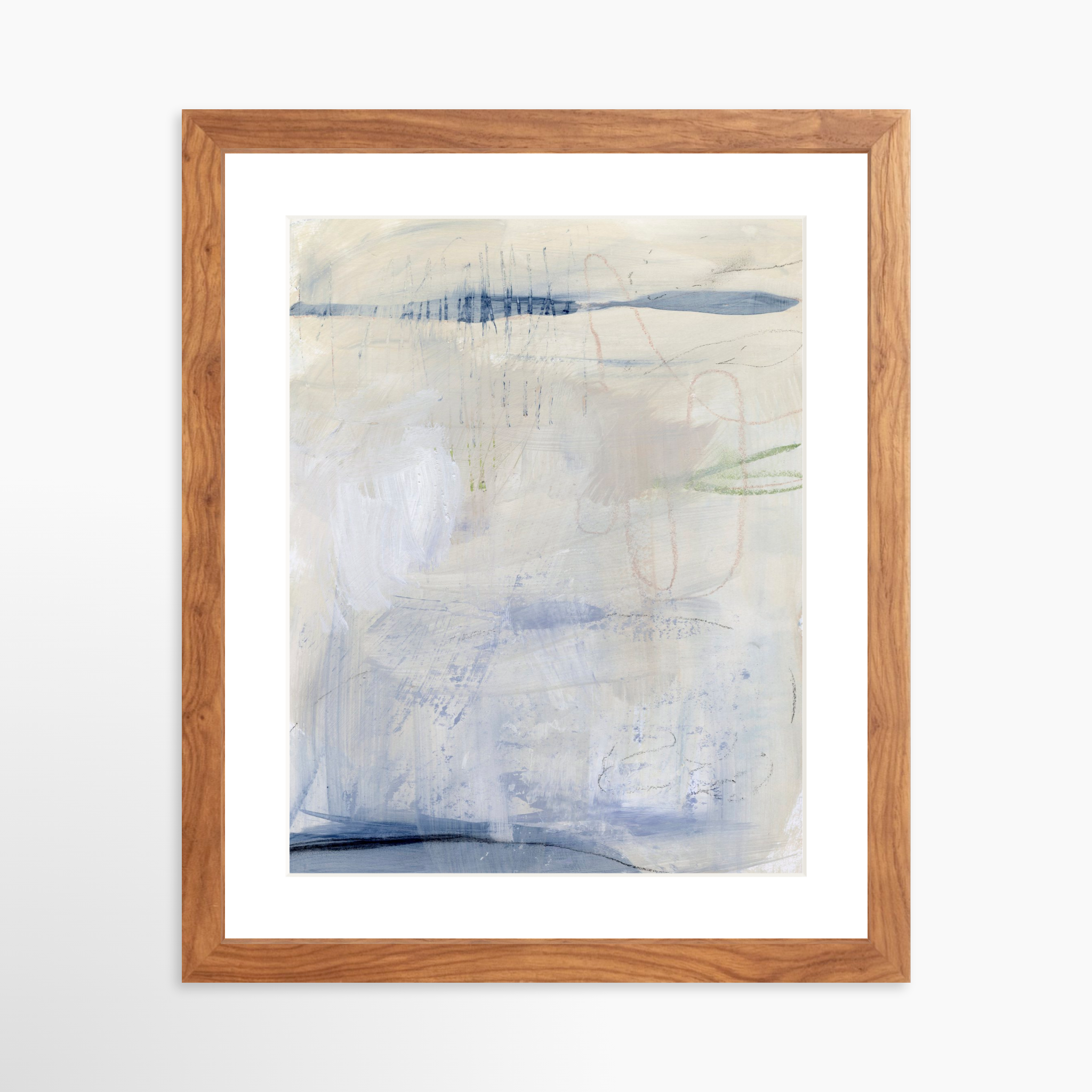 11x14 / Light Walnut Frame + White Mat