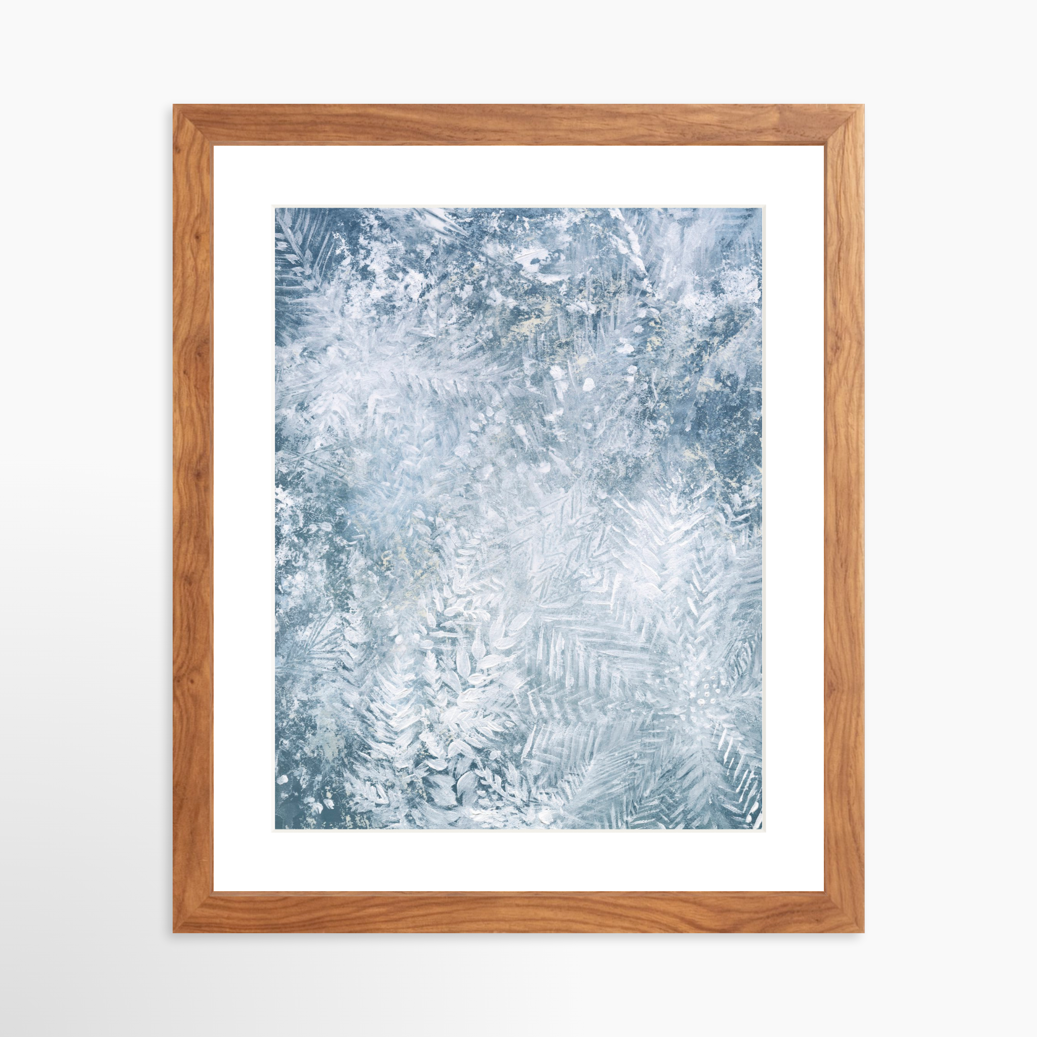 11x14 / Light Walnut Frame + White Mat
