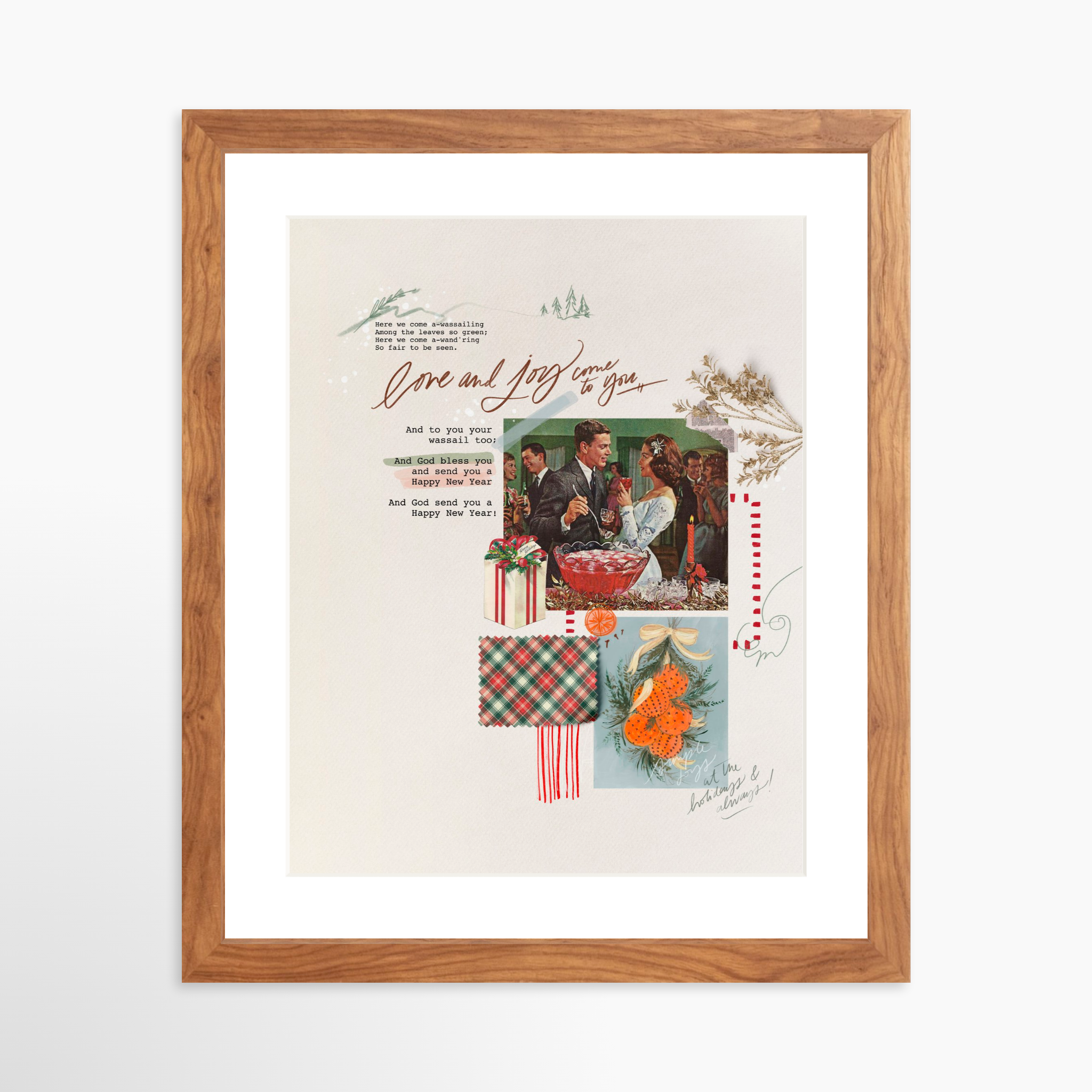11x14 / Light Walnut Frame + White Mat