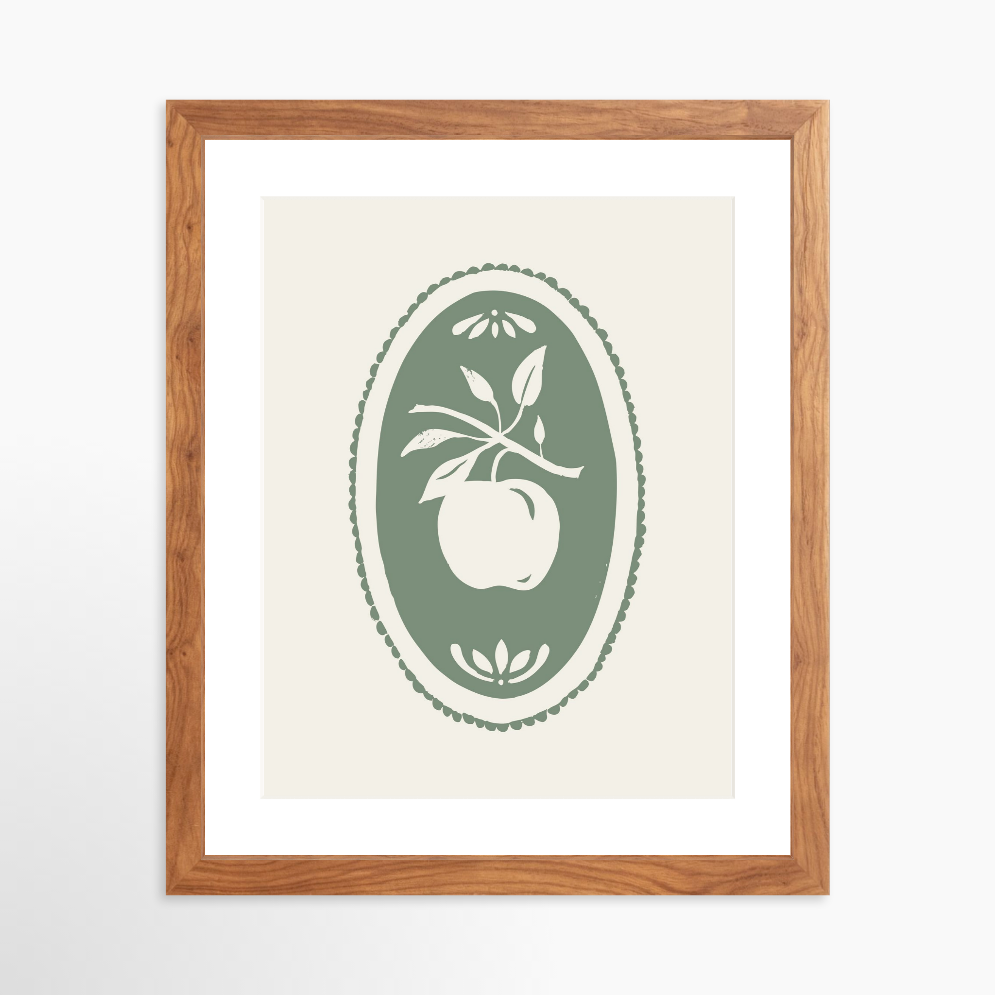 11x14 / Light Walnut Frame + White Mat
