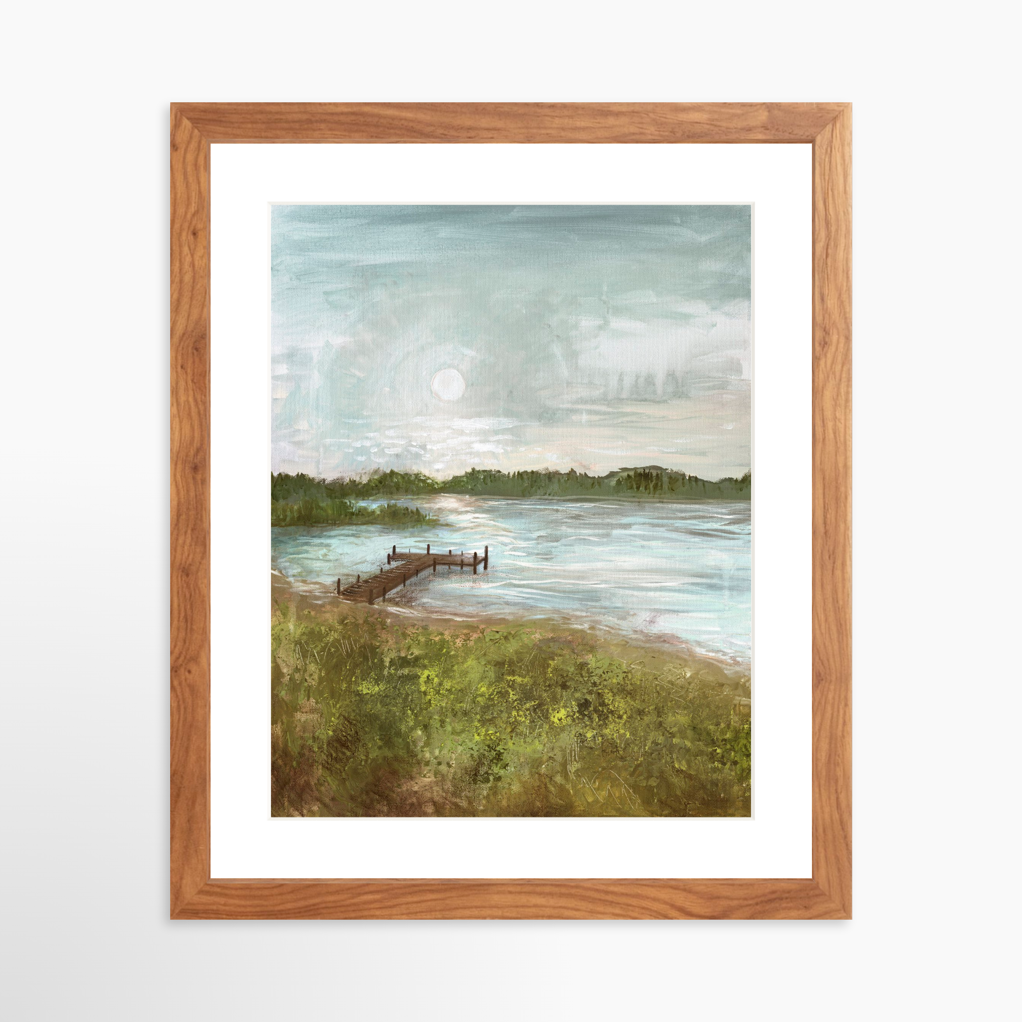 11x14 / Light Walnut Frame + White Mat