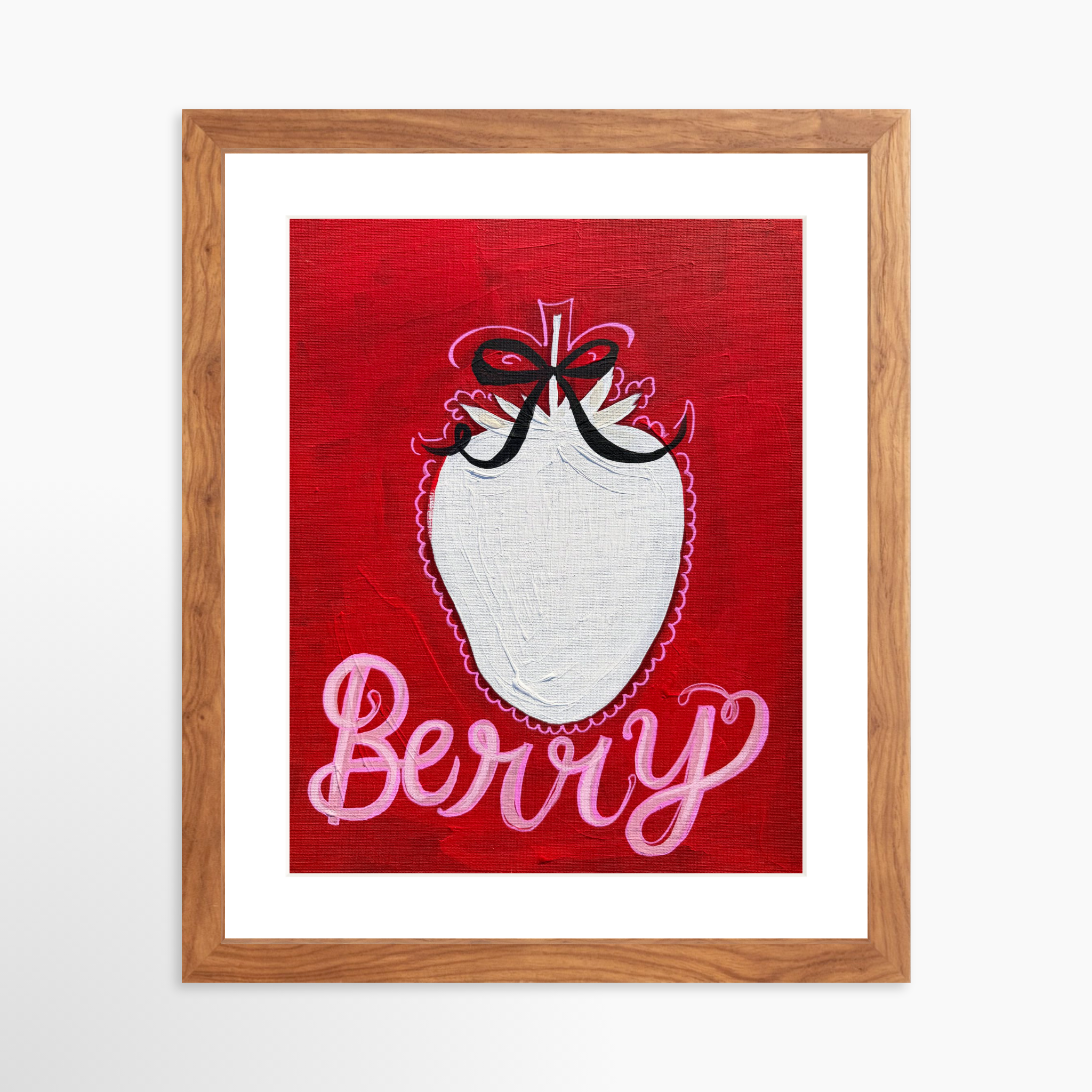 11x14 / Light Walnut Frame + White Mat