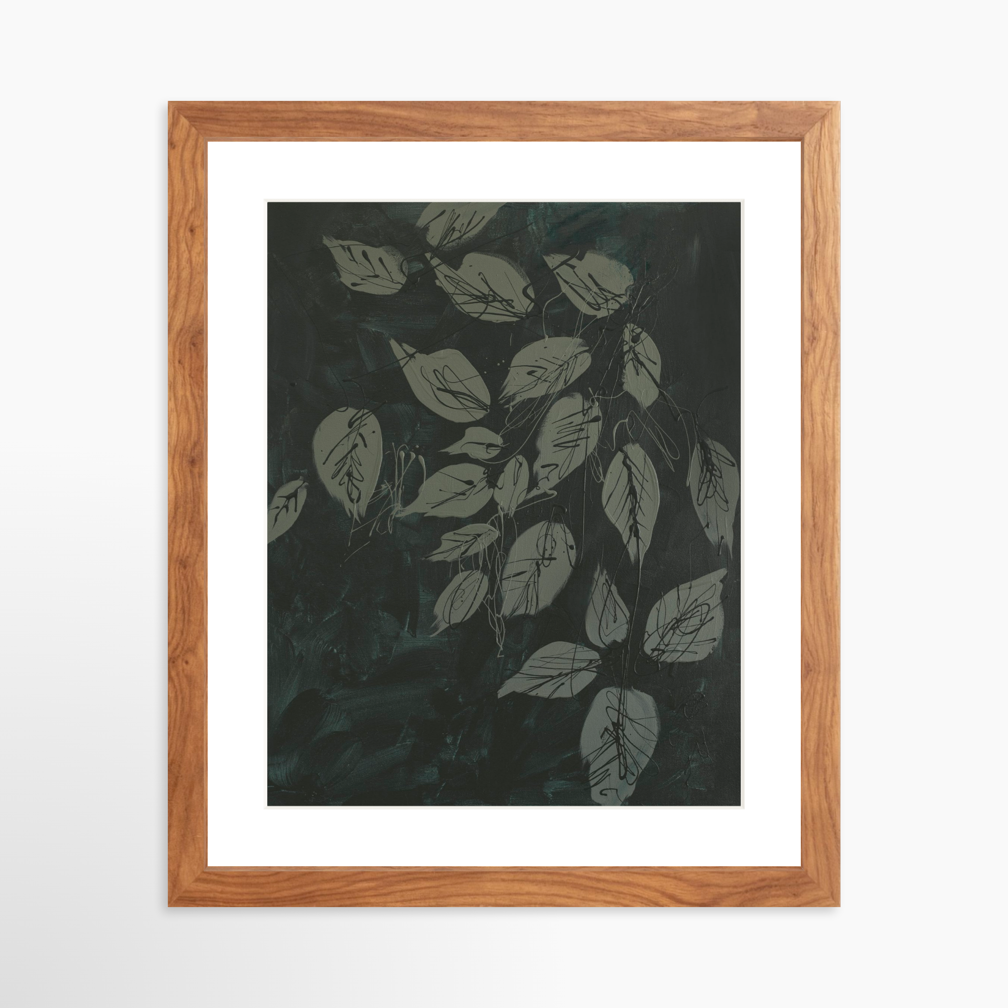 11x14 / Light Walnut Frame + White Mat