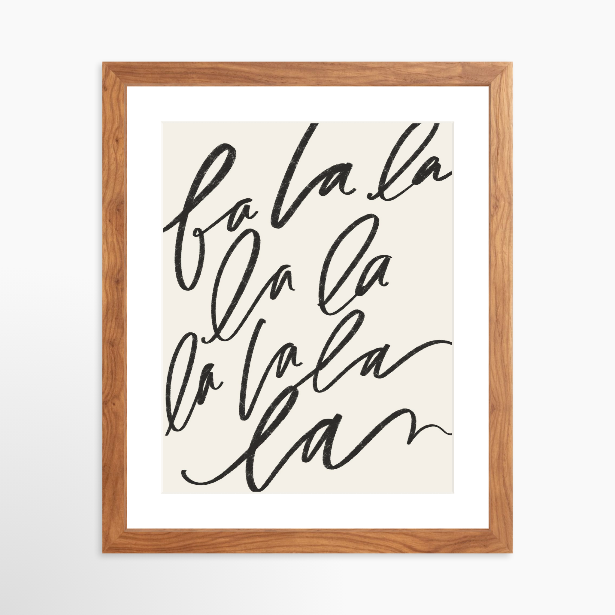 11x14 / Light Walnut Frame + White Mat