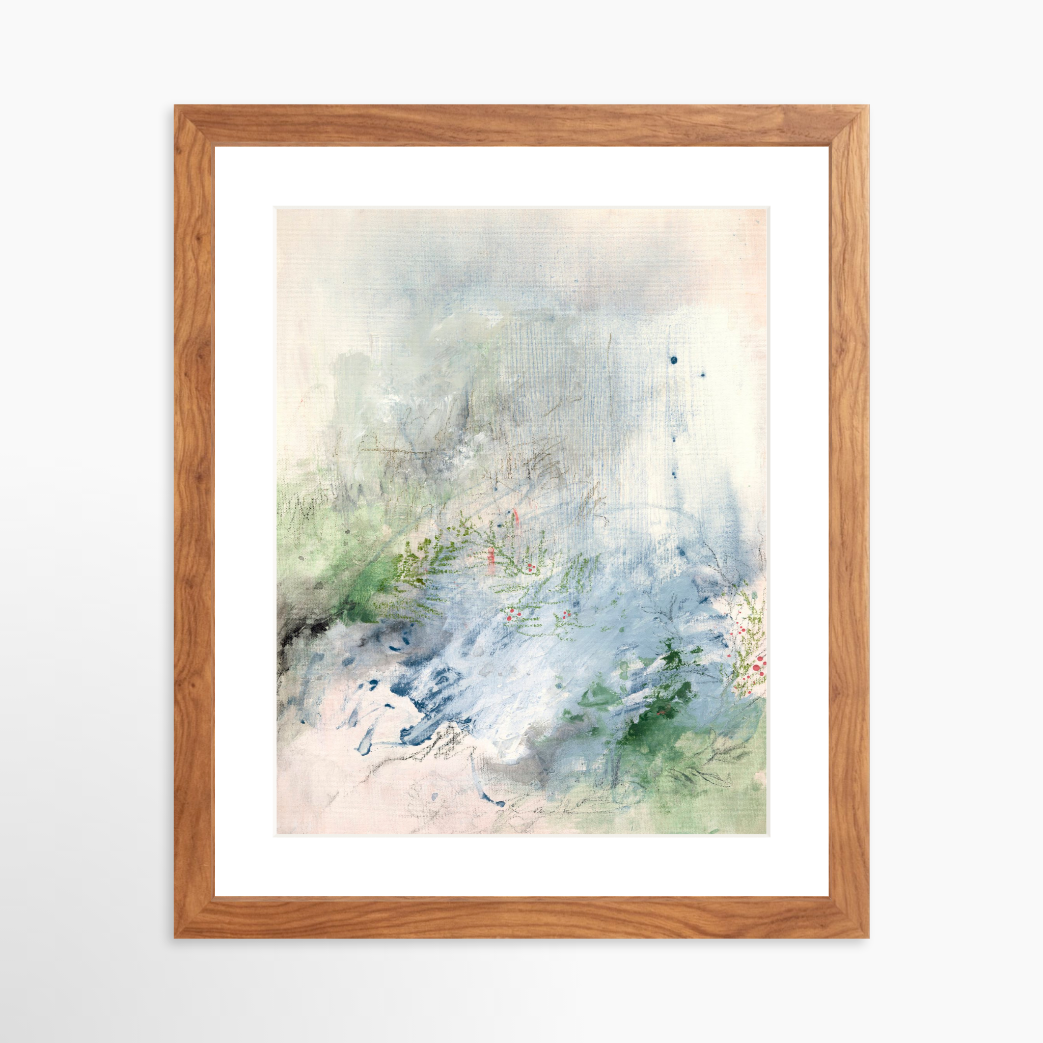 11x14 / Light Walnut Frame + White Mat