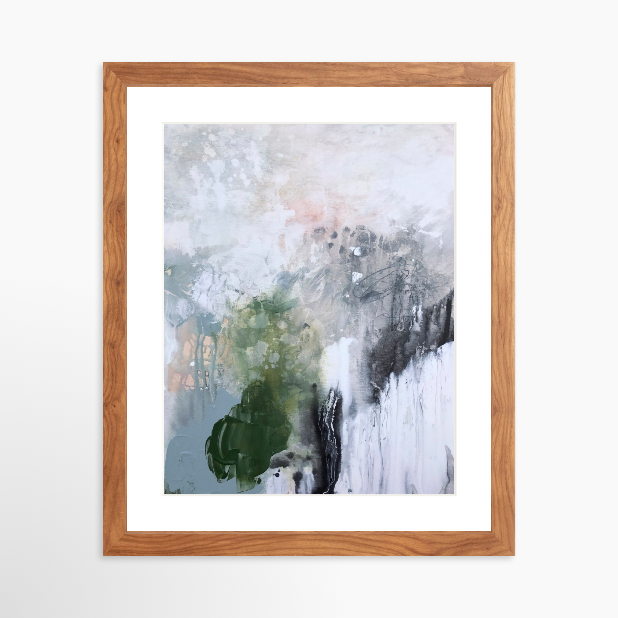 11x14 / Light Walnut Frame + White Mat