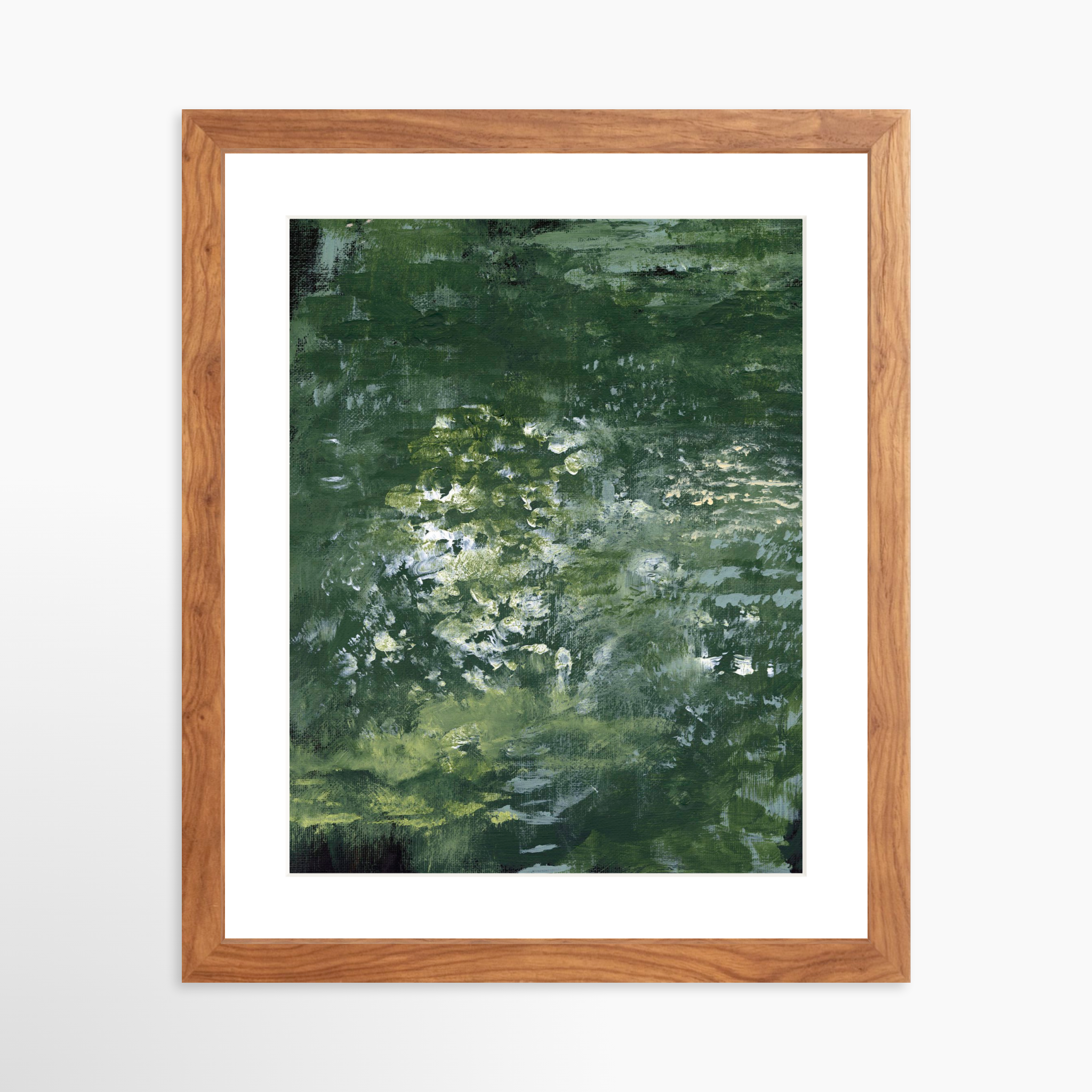 11x14 / Light Walnut Frame + White Mat