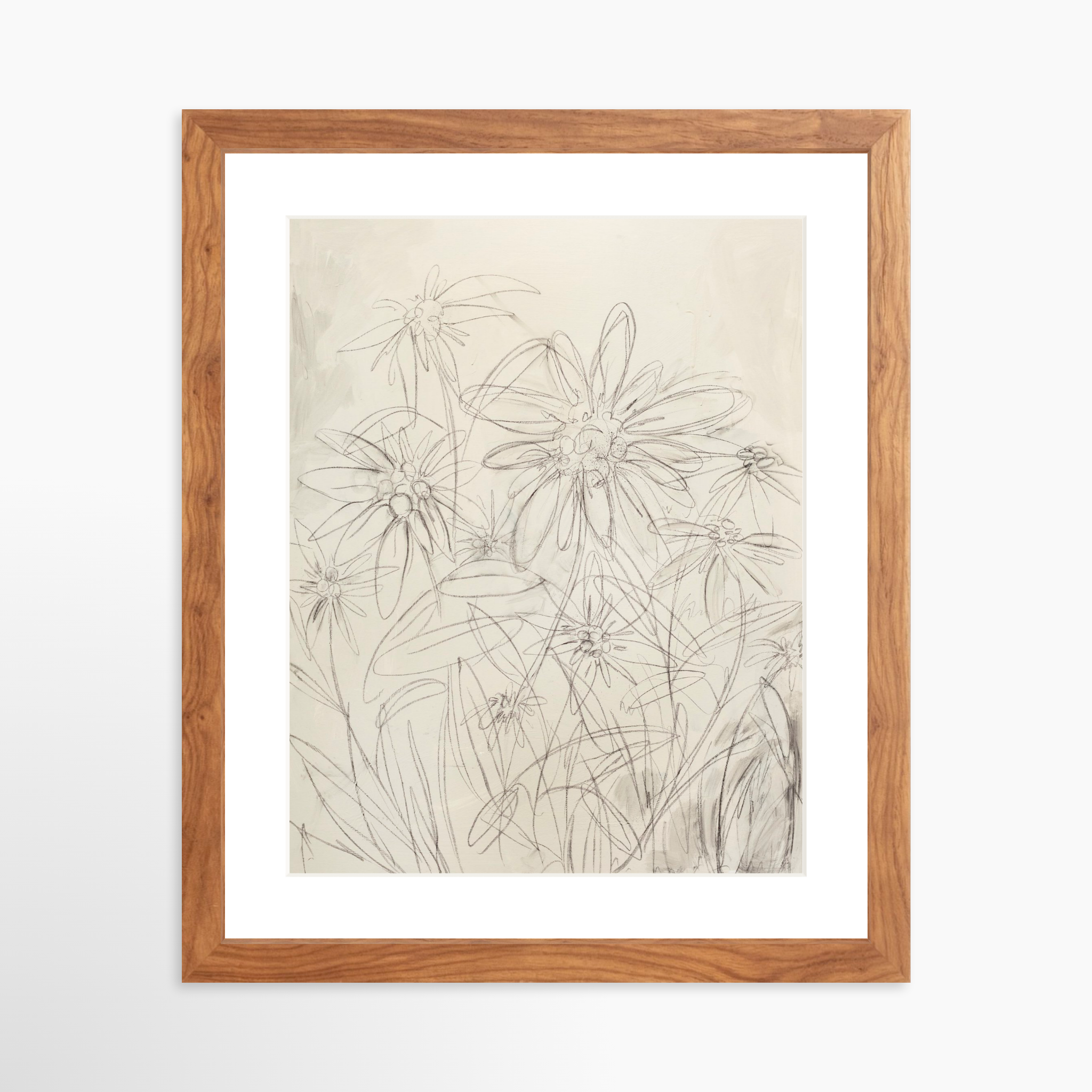 11x14 / Light Walnut Frame + White Mat