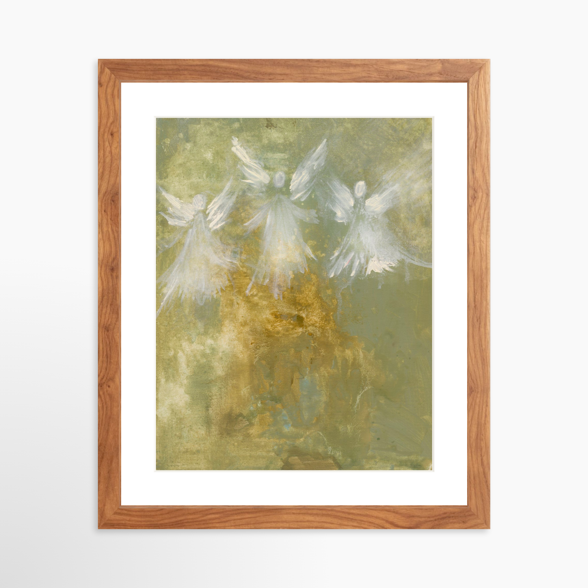 11x14 / Light Walnut Frame + White Mat