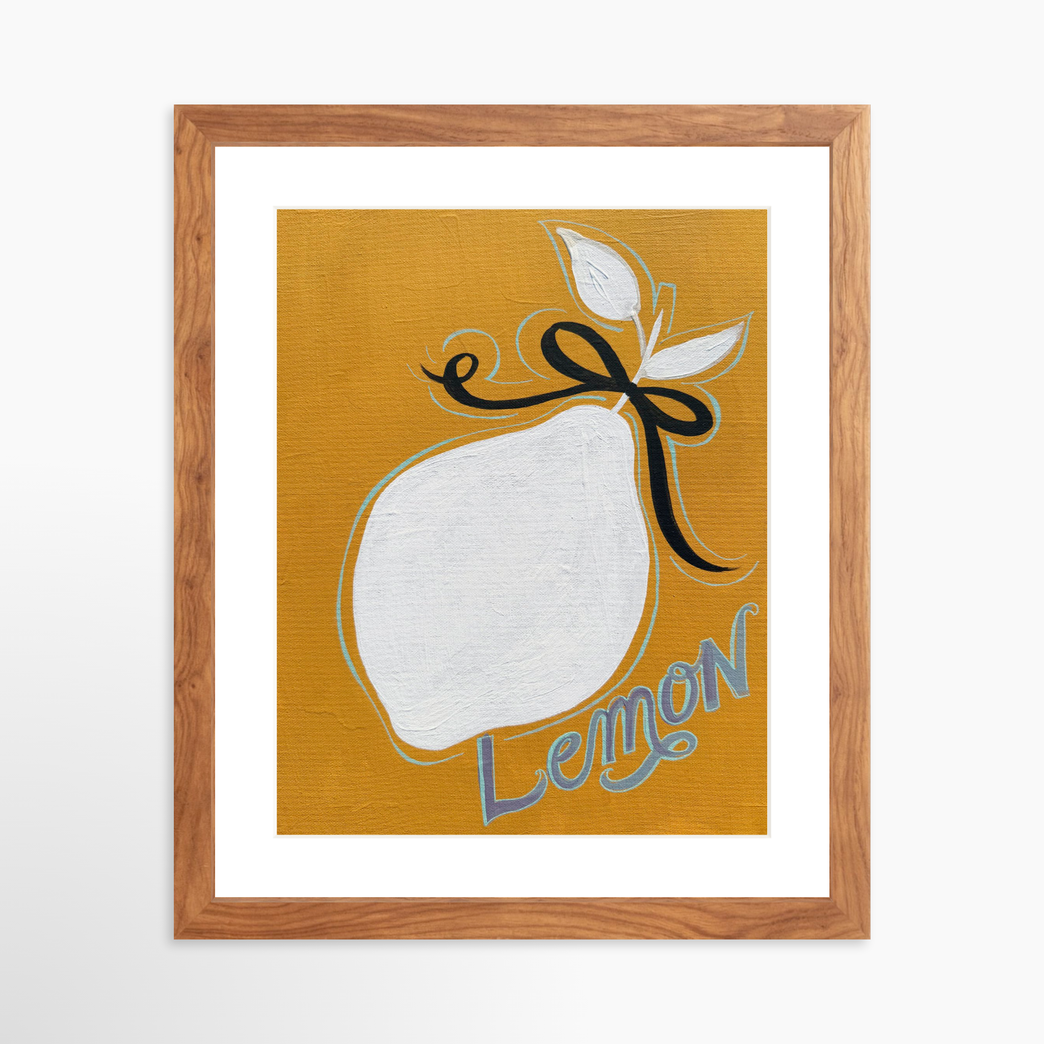 11x14 / Light Walnut Frame + White Mat