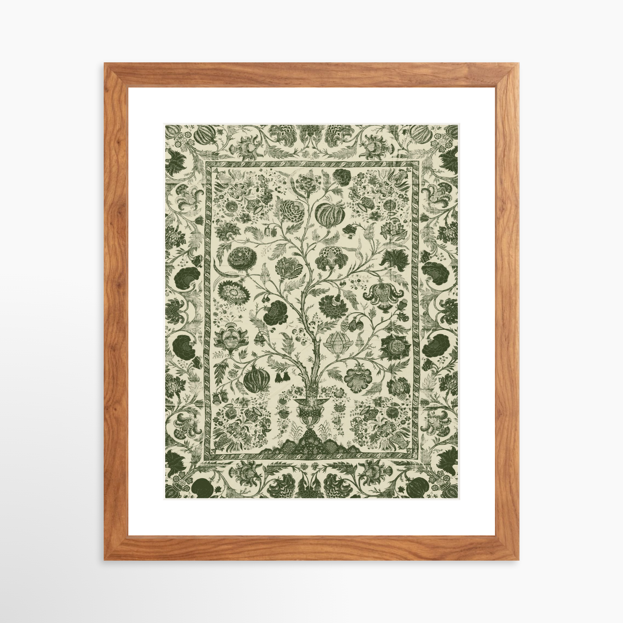 11x14 / Light Walnut Frame + White Mat